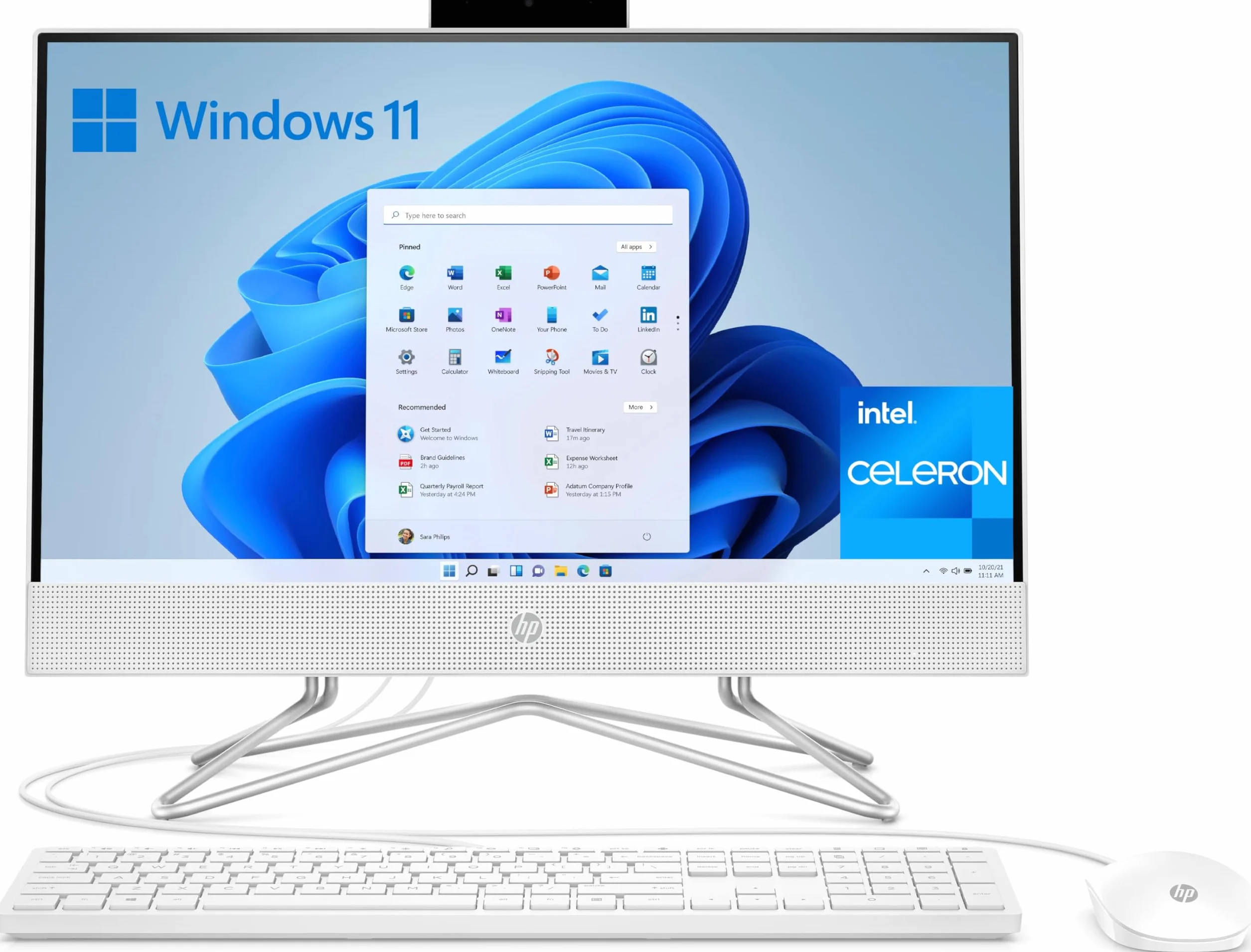 HP All-in-One 22-dd2000ss 21,5" Intel Celeron J4025 256 GB SSD Windows 11 Home biały