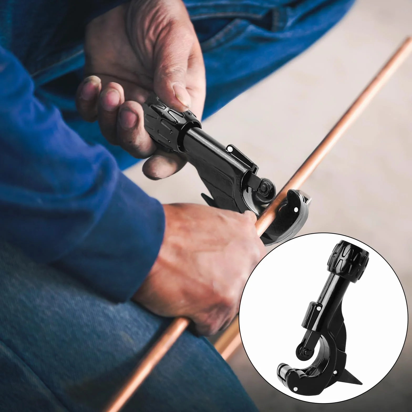 Obcinak do rur Ø3-35 mm, Pipe Cutter z odgrataowaniem i 3 zapasowymi kółkami tnącymi, zapasowe kółko tnące z miedzi i aluminium, nadaje się do projektów sanitarnych, budowlanych i majsterkowania