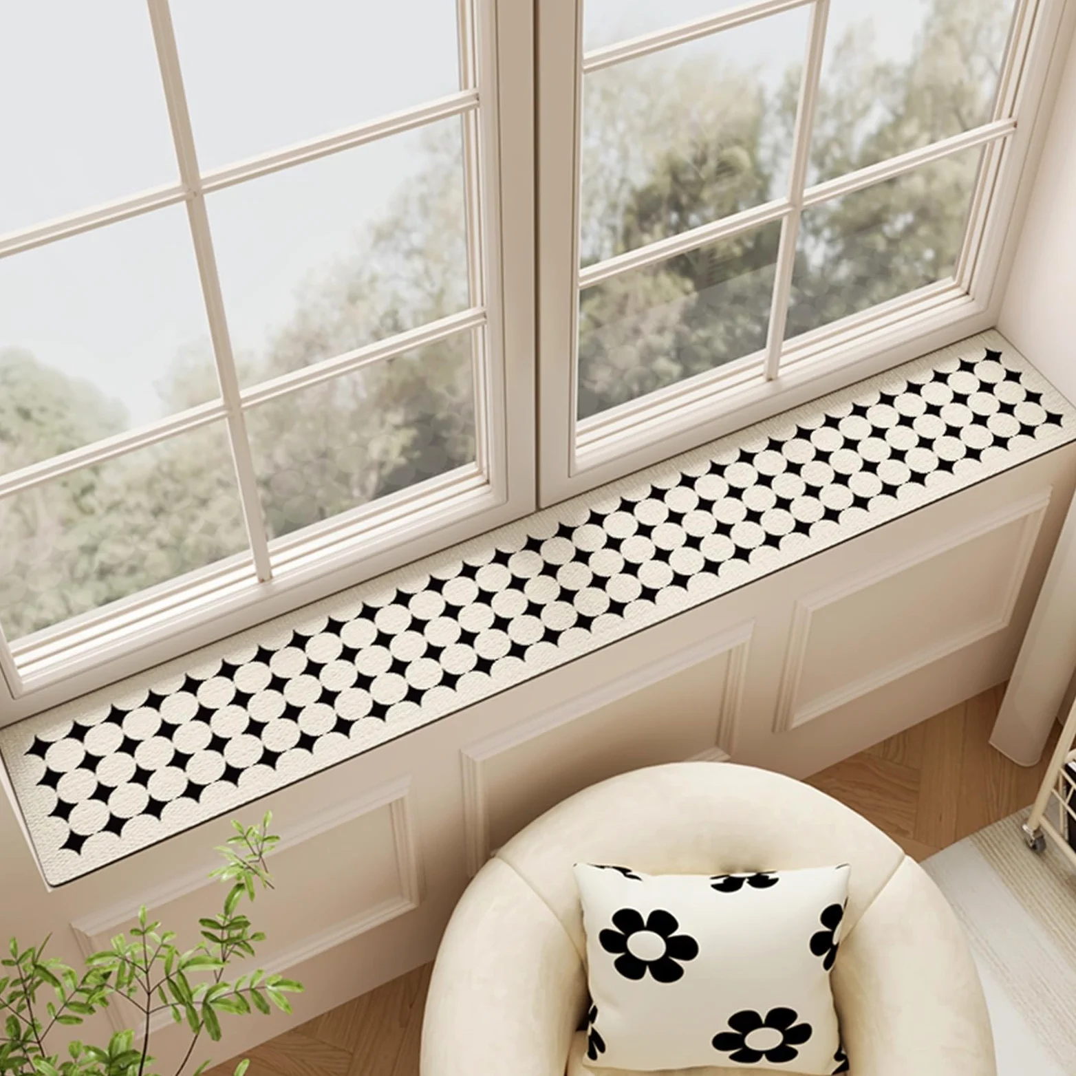 Regulowana wodoodporna ziemia okrzemkowa na balkon, parapet okienny, zmywalny pokrowiec na ławki i stoły do okien wykuszowych (B 100 x 30 cm)