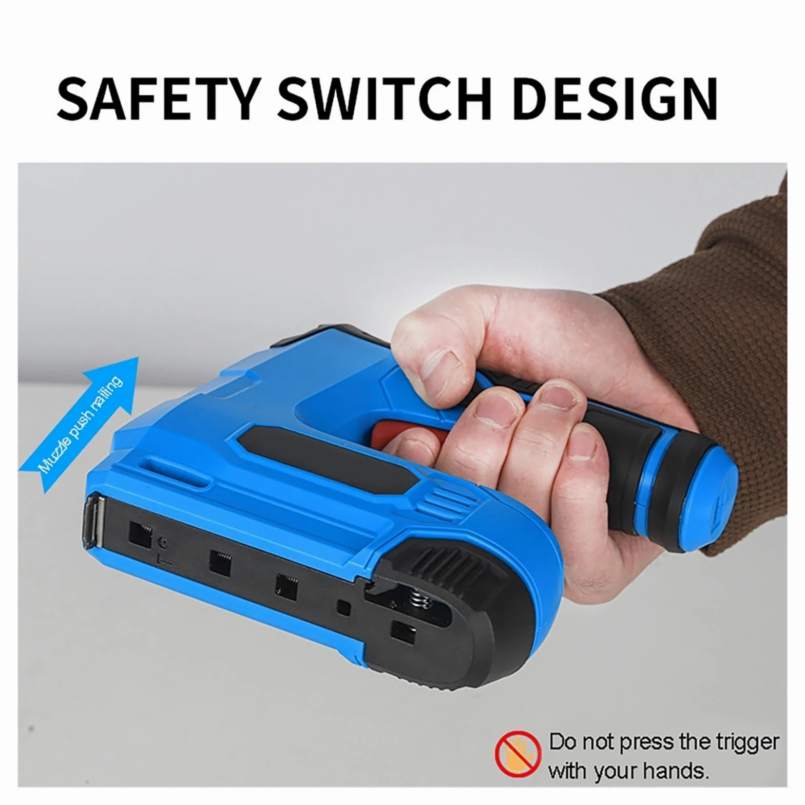 Zszywacz, Elektryczny pistolet do gwoździ bezprzewodowy zszywacz z baterią litową 1500mAh USB akumulator zszywacz meble drewniana rama narzędzie do majsterkowania do obróbki drewna, projektów profesjo