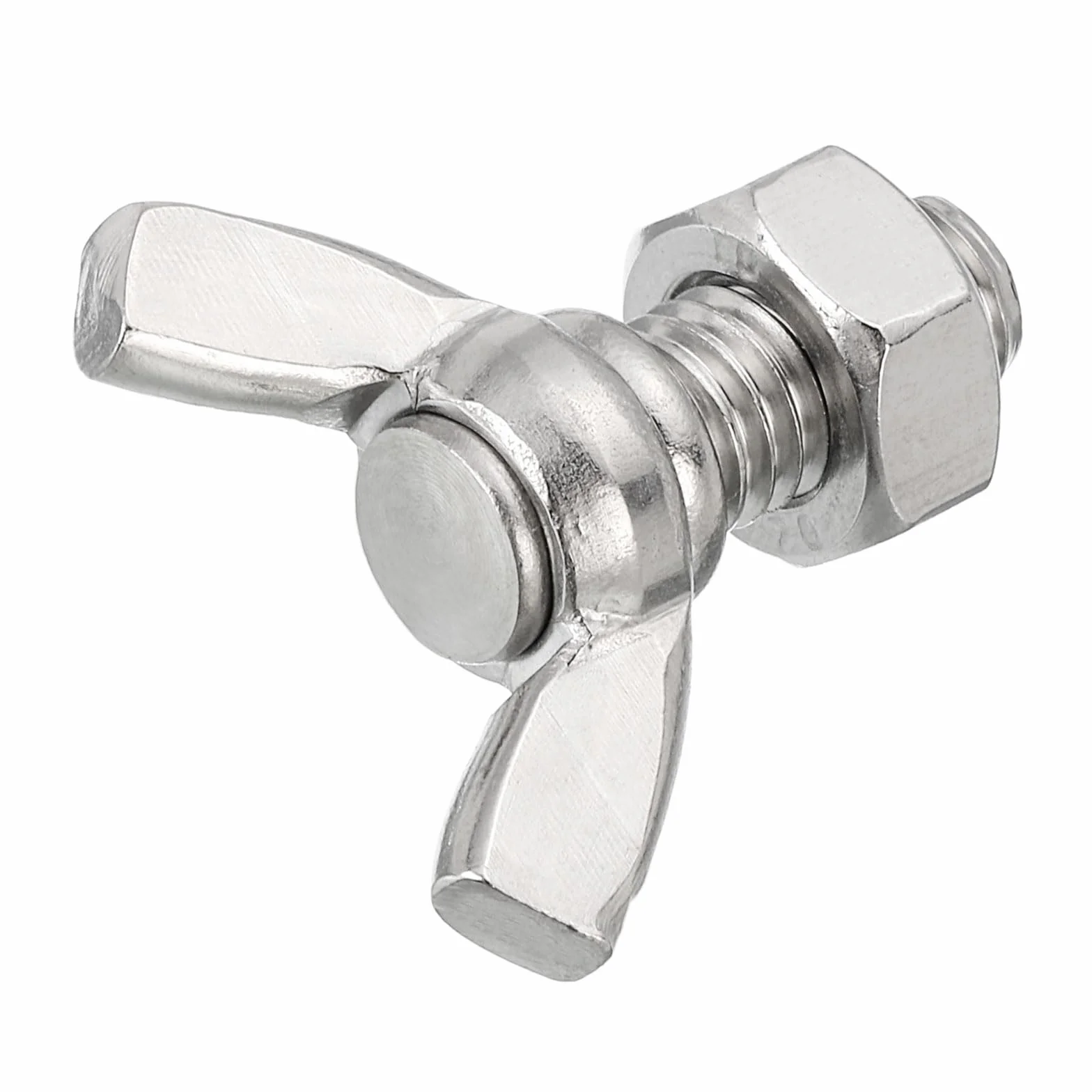 QUARKZMAN 6 szt. Śruby motylkowe skrzydełka M8-1,25 x 16 mm z 6 nakrętkami, 304 śruby ze stali nierdzewnej, śruby motylkowe ręczne z łbem motylkowym
