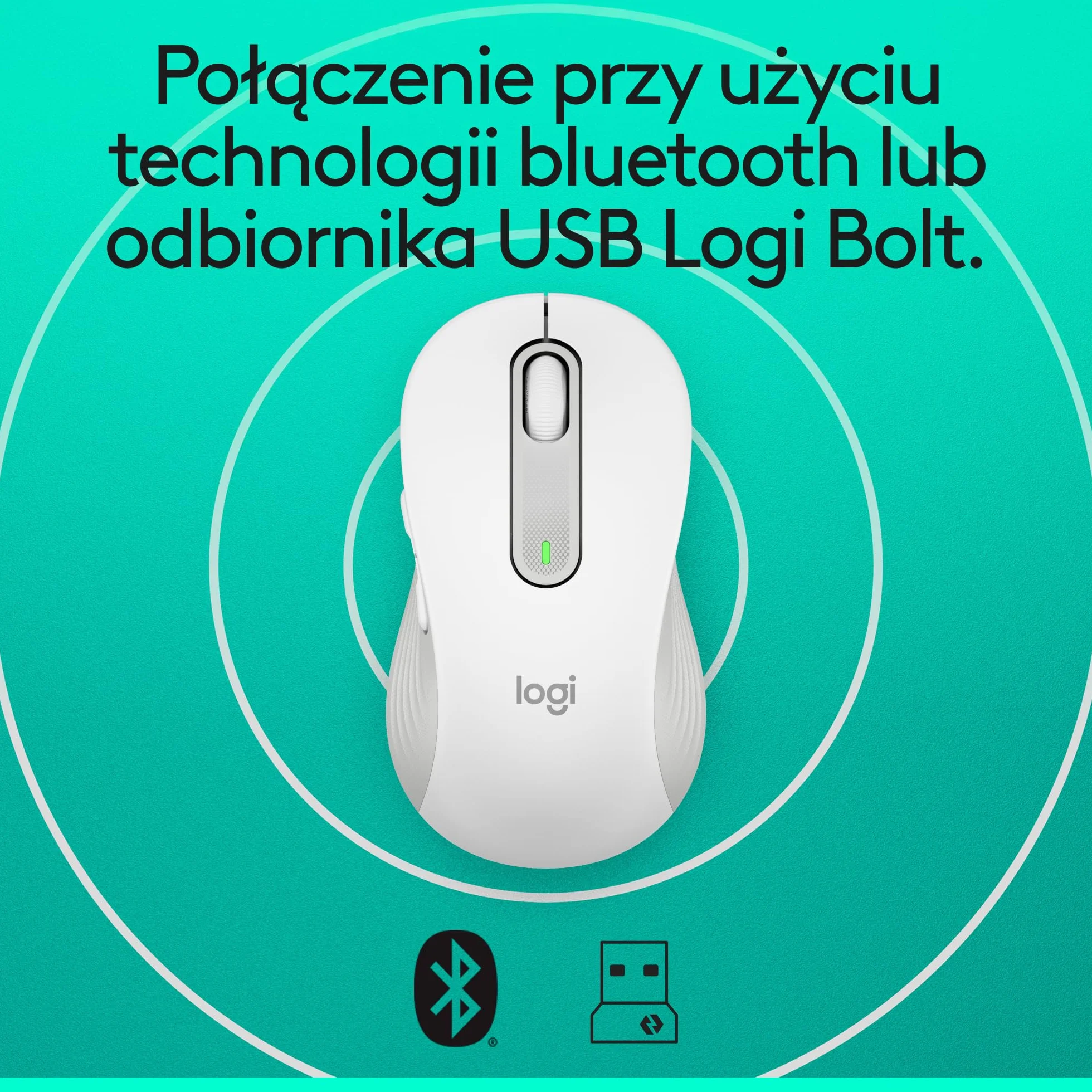 Logitech Signature M650 Trådlös Mus Vit Bluetooth 2 års batteri tysta klick