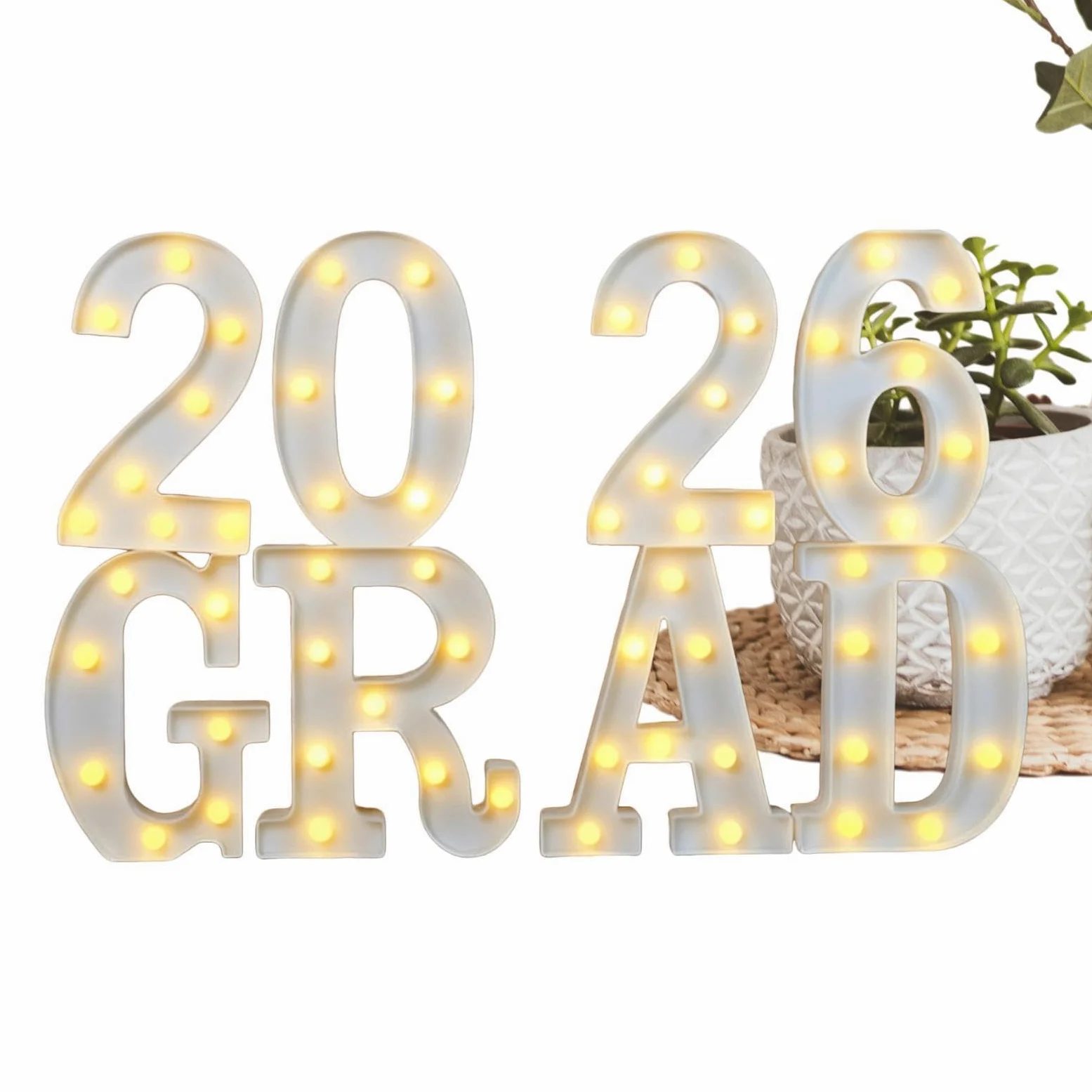 Świecące Litery na Uroczystość Bateryjne Dekoracje Stołowe na 2026 | Dekoracje LED na Studniówkę Dla Maturzystów do Ogrodu Sypialni Domu Otwartego