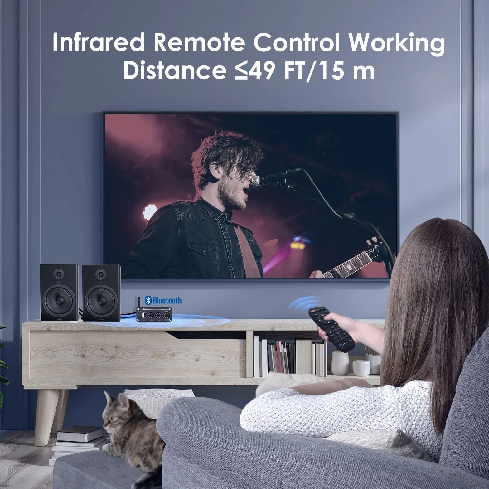 Fosi Audio BL20A 200W Bluetooth 5.0 Wzmacniacz stereo Mini Hi-Fi Class D Zintegrowany