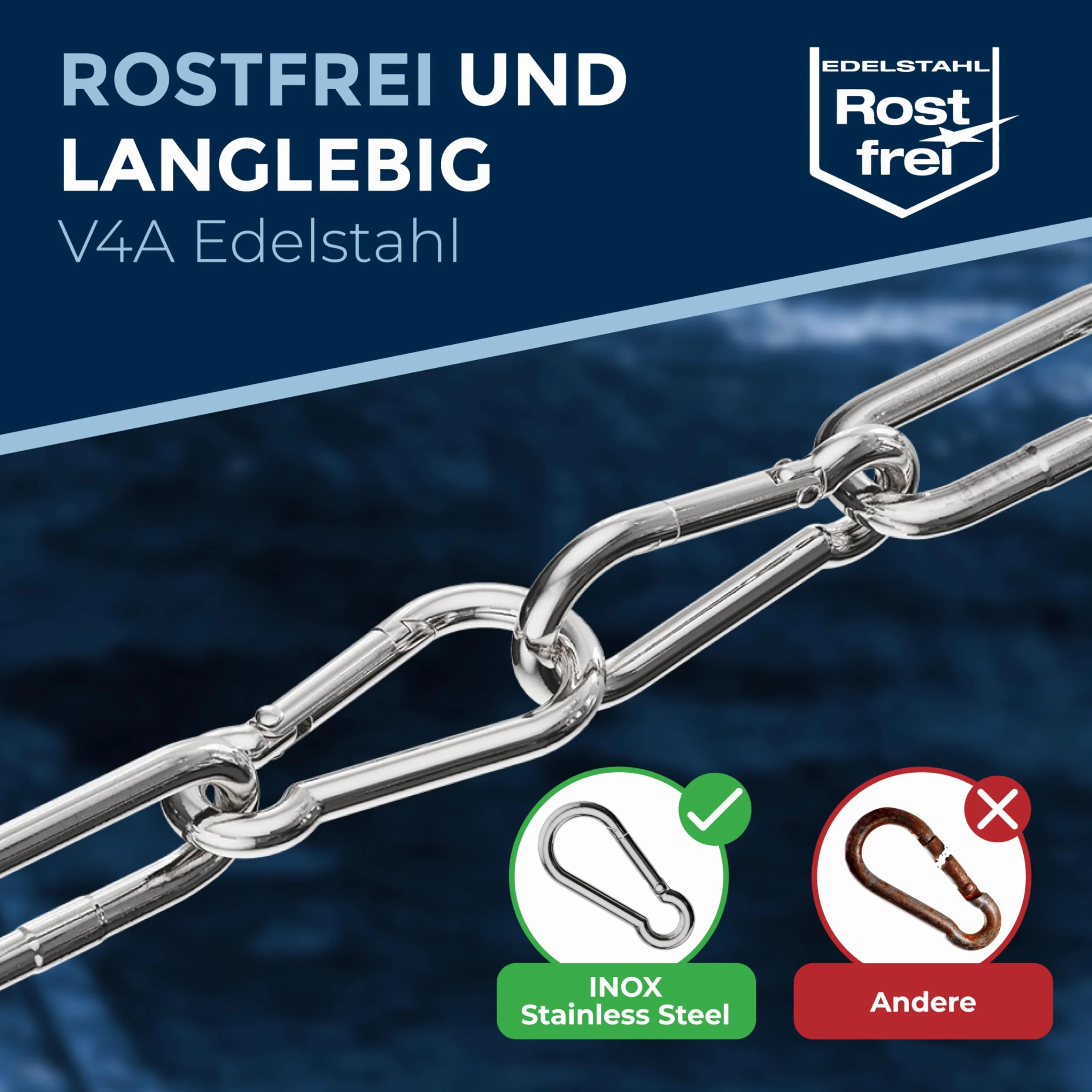 Karabińczyk ze stali nierdzewnej bez kauszy V4A solidne wykonanie 3-12 mm grubość materiału różne liczby sztuk dostępne haki zatrzaskowe karabińczyk strażacki 316