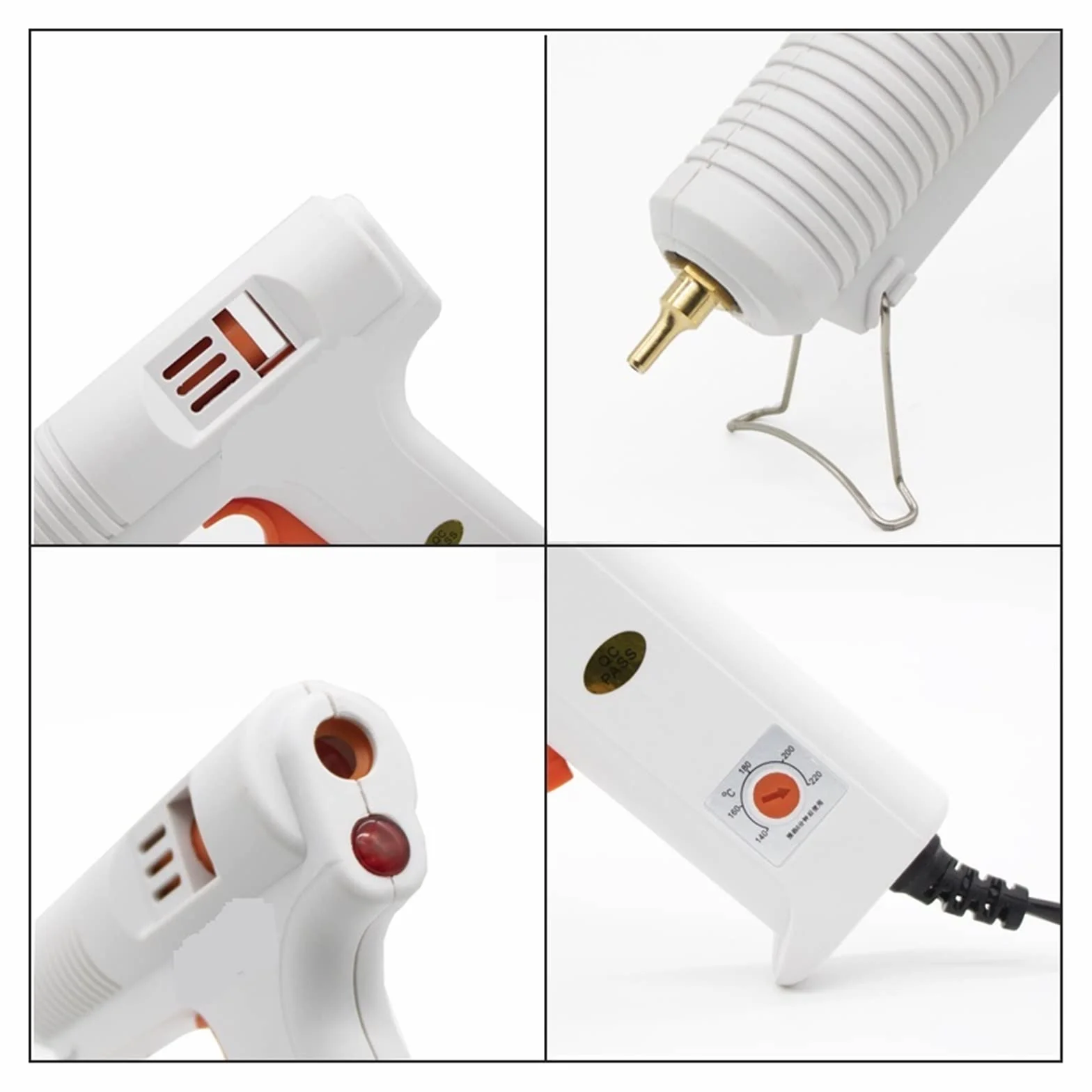Pistolet Do Kleju Na GorąCo Pistolet Do Klejenia Na Gorąco Długa Dysza O Średnicy 1mm 1.3mm Mała Przysłona Przemysłowy Pistolet Do Kleju DIY Narzędzia Do Naprawy Rękodzieła Pistolet Do Klejenia(Glue g