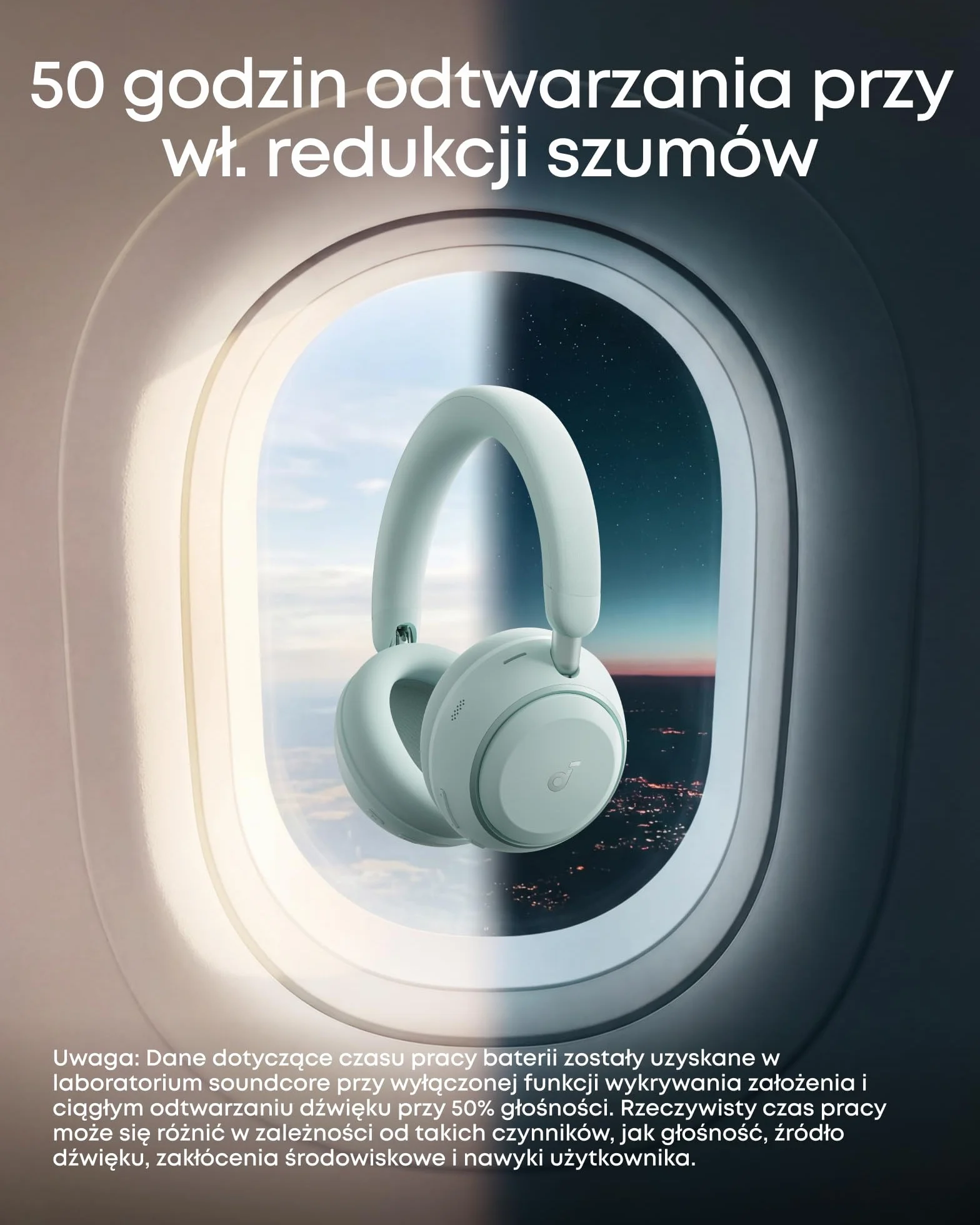 Soundcore Space 2 Słuchawki z aktywną redukcją szumów, 50h, LDAC, wysokiej rozdzielczości dźwięk