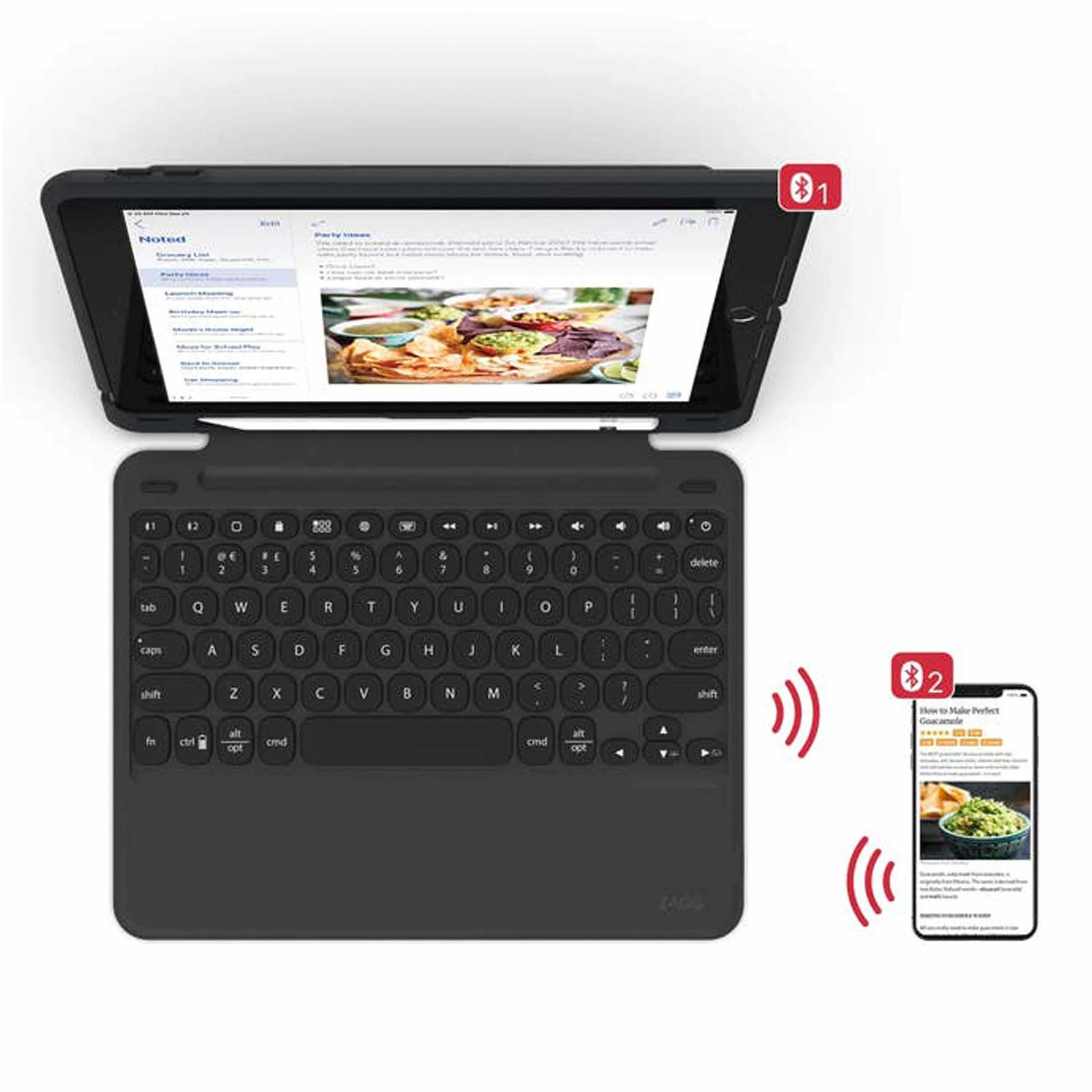 ZAGG Slim Book Go ultracienka klawiatura i zdejmowana osłona ochronna do iPada 24,6 cm (9,7 cala) (QWERTY)