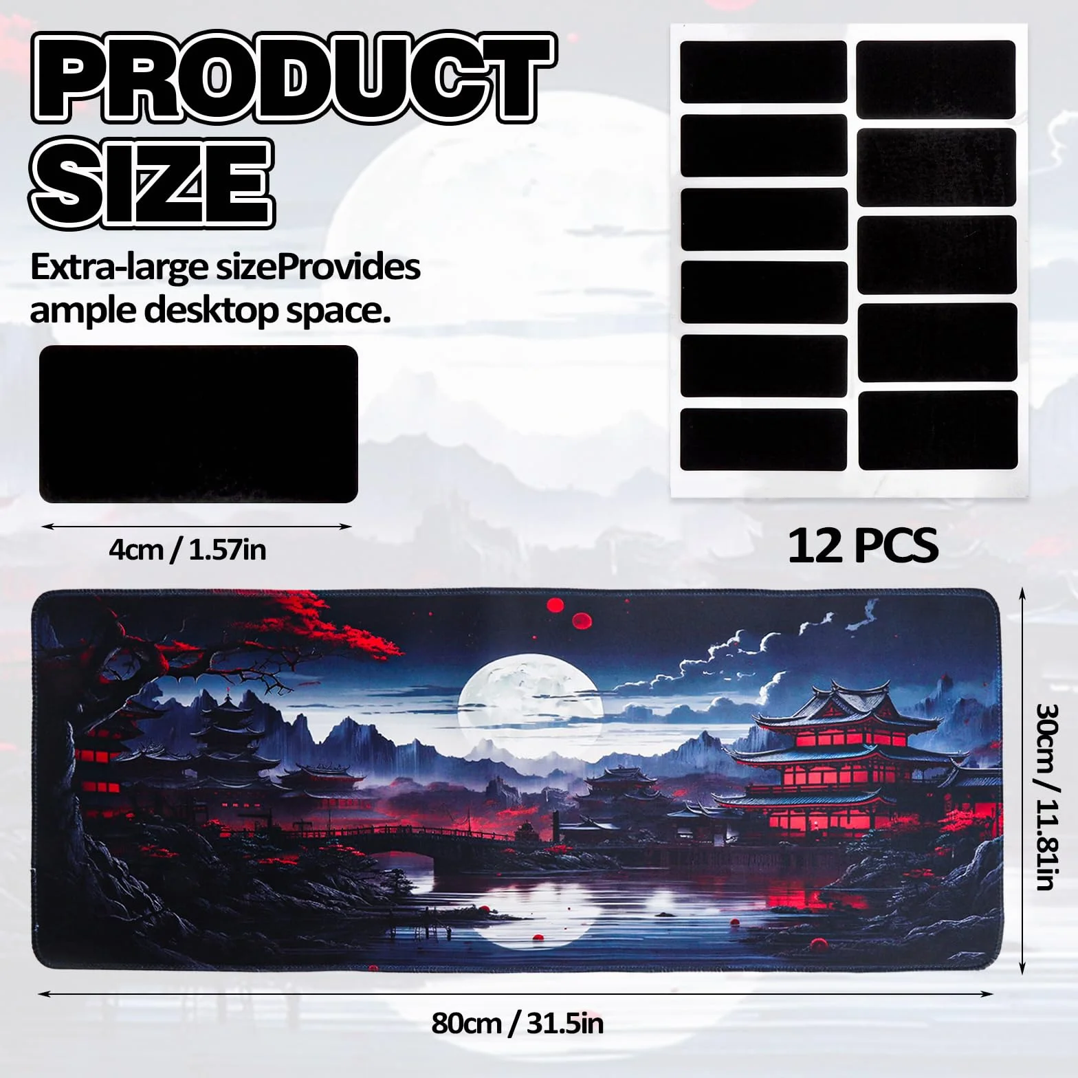 Podkładka pod mysz XXL 800x300 mm dla graczy antypoślizgowa gumowa podstawa obszyte krawędzie anime
