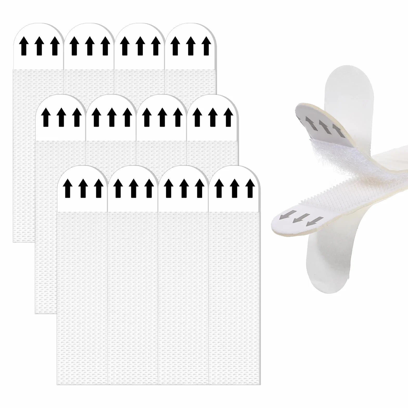 Paski samoprzylepne, mocne, 12 par (24 sztuki), do zawieszenia bez wiercenia, haczyki na zdjęcia, Powerstrips, białe paski montażowe