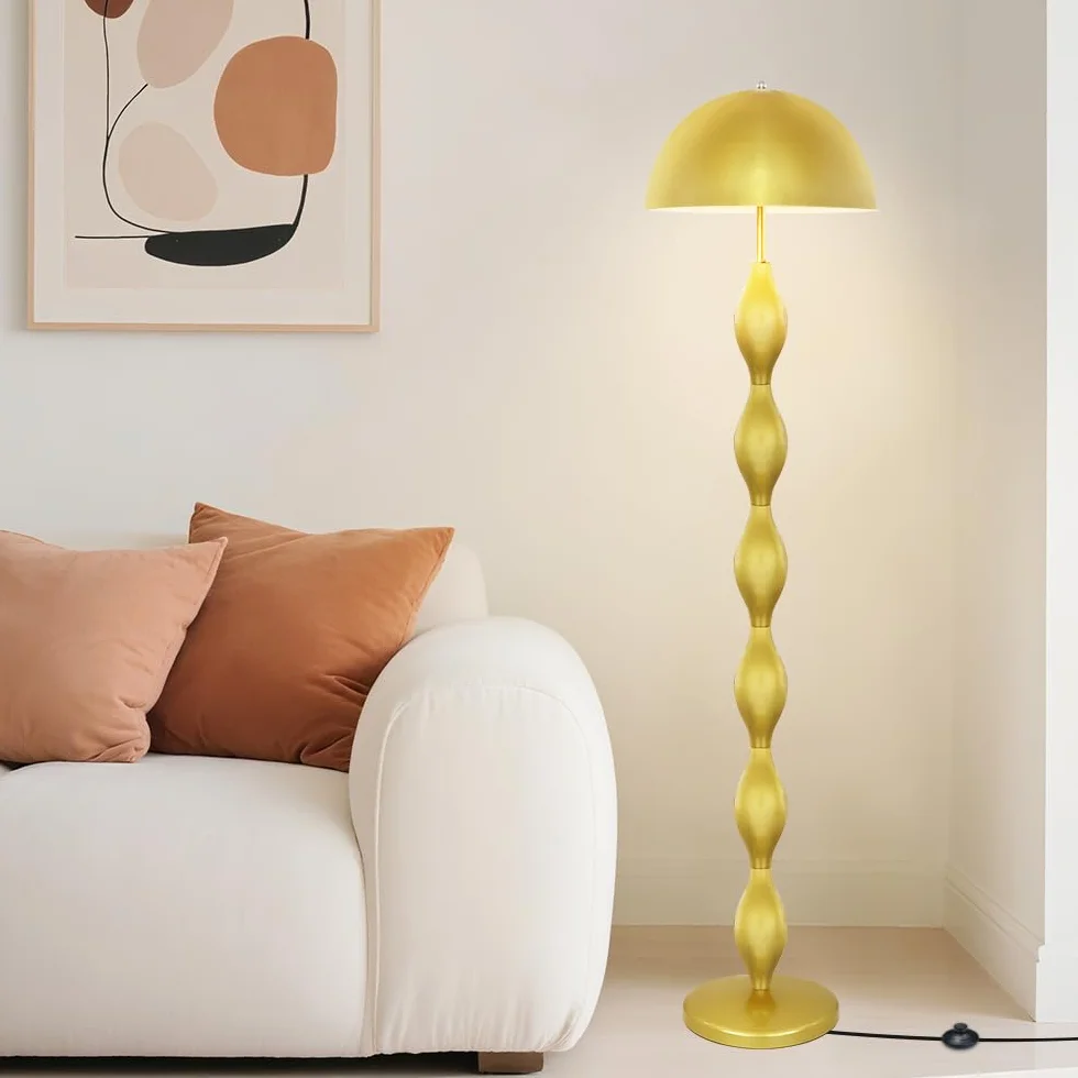 Vintage lampy grzybów kreatywne dla salonu, 63 "unikalny led lampa podłogowa złoto, 3 kolory nowoczesne ściemnione wysokie światło stojące, minimalistyczne światło do czytania dla jadalni, biura