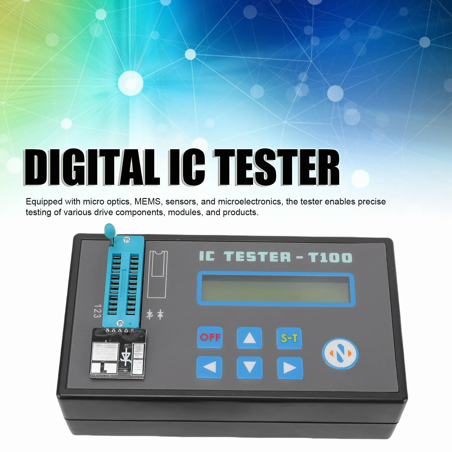 Cuifati Tester Układów Scalonych, Miernik Tranzystorów Diod LED i Triod z 2 Zaciskami, dla Inżynierów Mikroelektroniki, Inżynierów Utrzymania Ruchu i Testowania