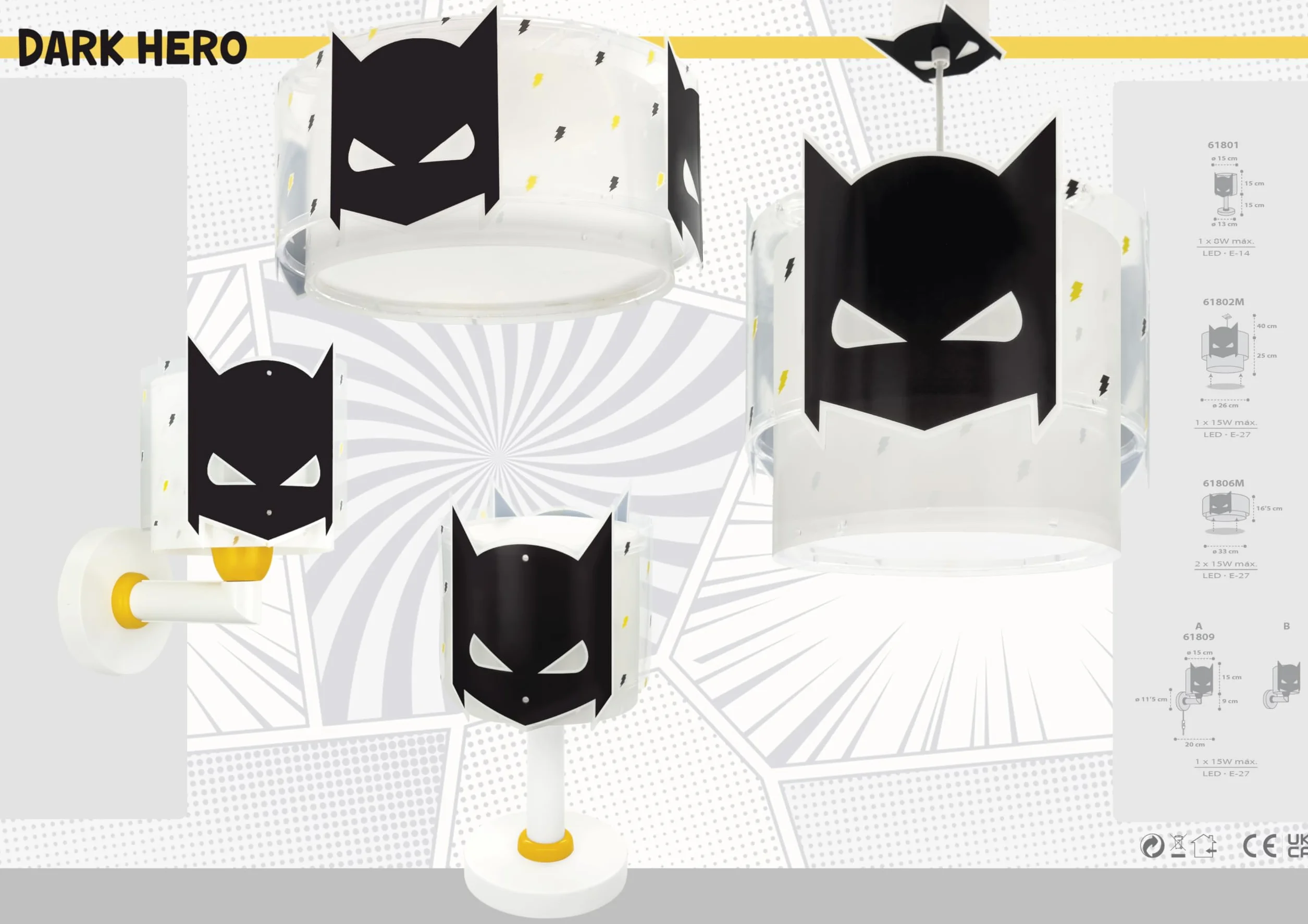 Dalber Kinkiet dla dzieci Dark Hero Superbohater