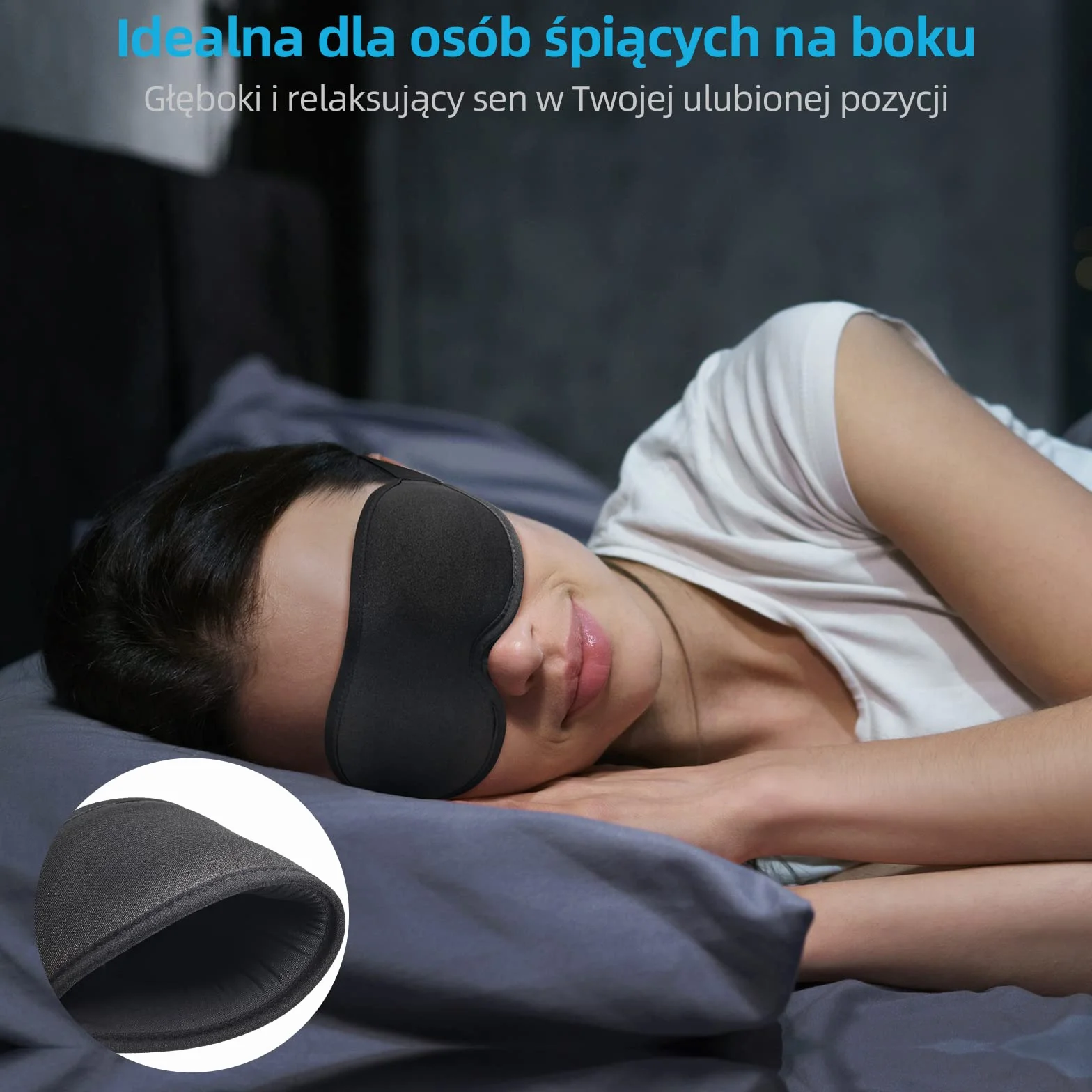 Innowacja 2026 Opaska na Oczy do Spania – Maska do Spania dla Kobiet i Mężczyzn – Miękka Maska na Oczy do Spania 100% Zaciemniająca – Idealna na Drzemkę, w Podróży, do Medytacji(Czarny）
