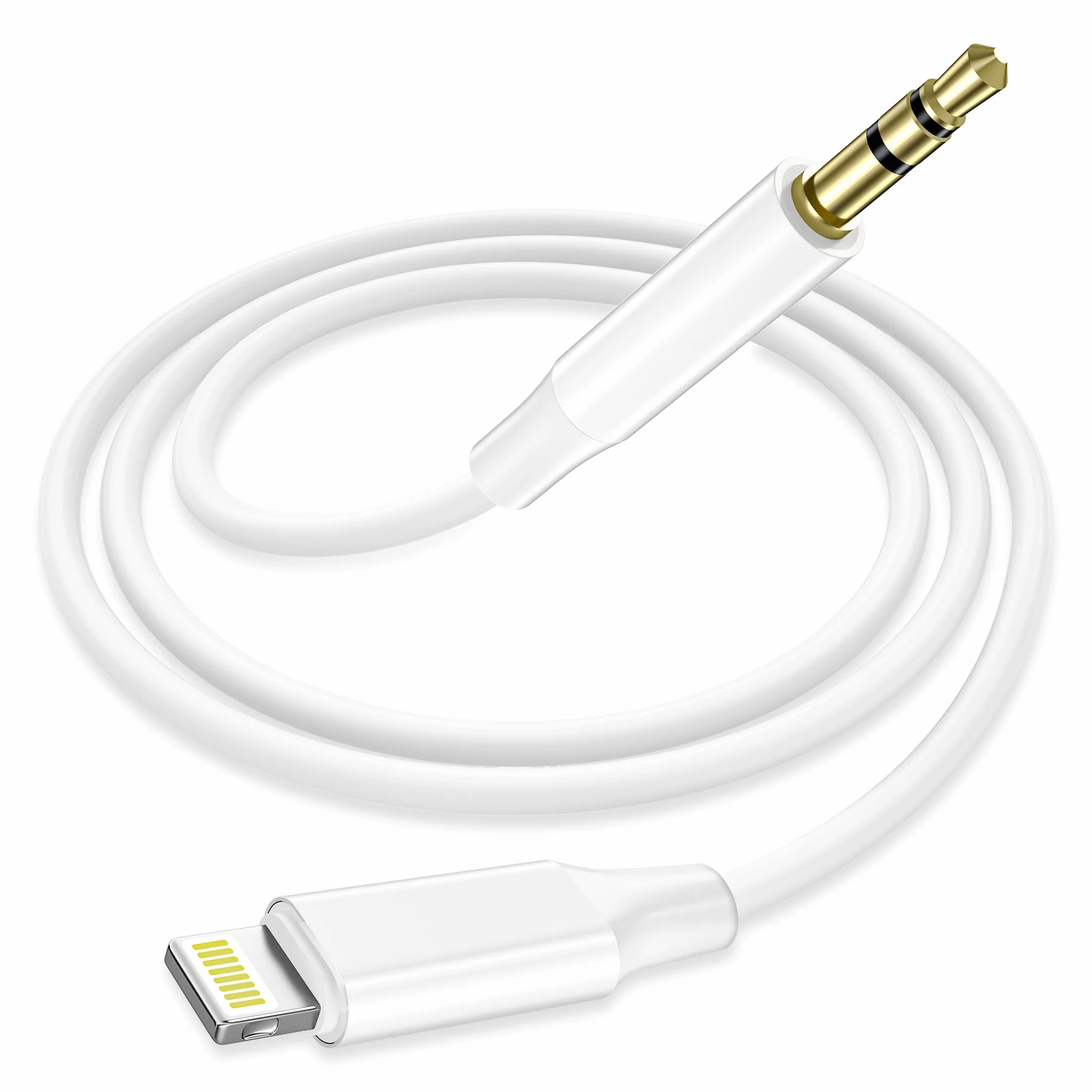 Kabel Aux do iPhone'a w samochodzie,kabel Aux 3,5mm o długości 1,2m do gniazda Lightning do samochodowego zestawu stereo/słuchawek/głośników,kompatybilny z iPad/iPhone14/13/12/11/Pro Max/X/XR/XS/8Plus