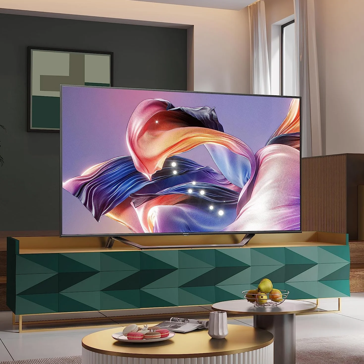 Hisense 50A7KQ QLED VIDAA Smart TV, telewizor 50 cali, z technologią Quantum Dot Colour, 60 Hz VRR, Dolby Vision, Bluetooth i HDMI, udostępnianie na telewizorze, Alexa wbudowana (2023)