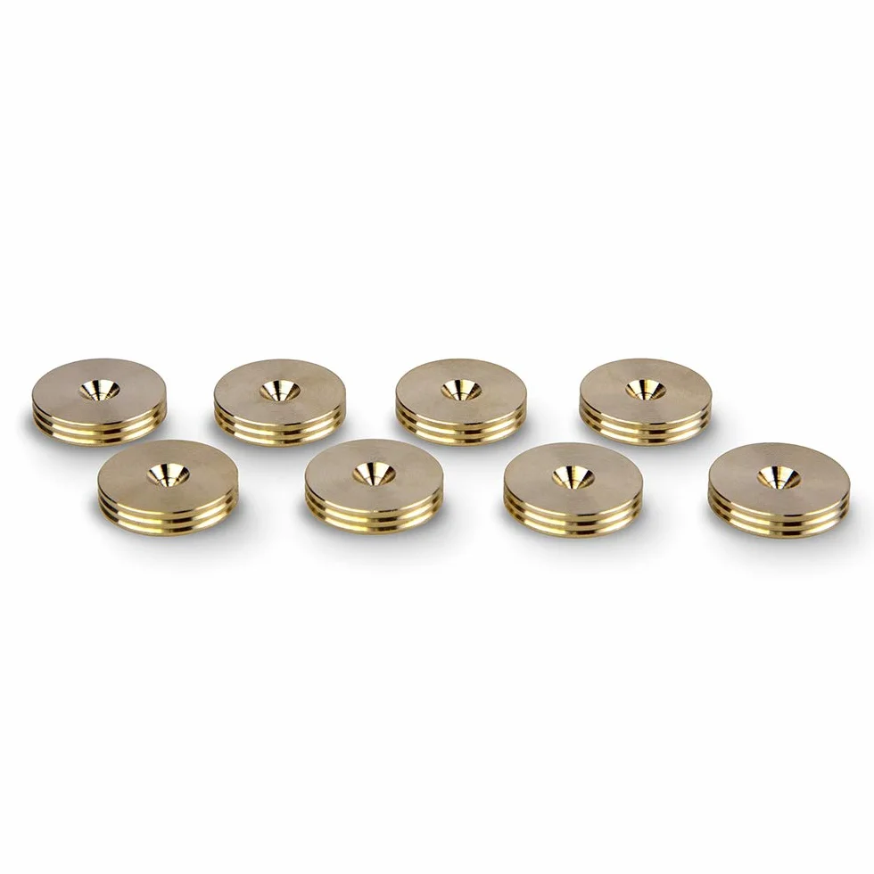 Podkładki Pod Kolce Głośnikowe Średnica 20mm L-4mm Mosiądz 8 sztuk