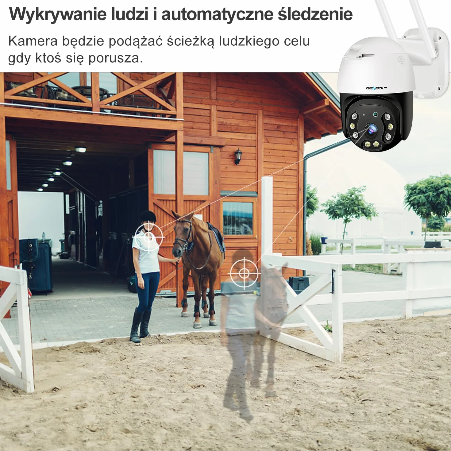 GENBOLT 2K 3G/4G LTE Zewnętrzna Kamera Monitorująca z Kartą SIM, CCTV Bezprzewodowa PTZ Kamera IP, Kolorowe Widzenie Nocne