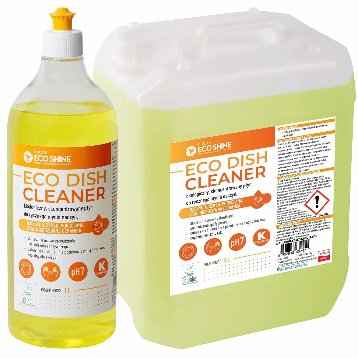 ECO DISH CLEANER Ekologizny, skoncentrowany płyn do ręcznego mycia naczyń 1L