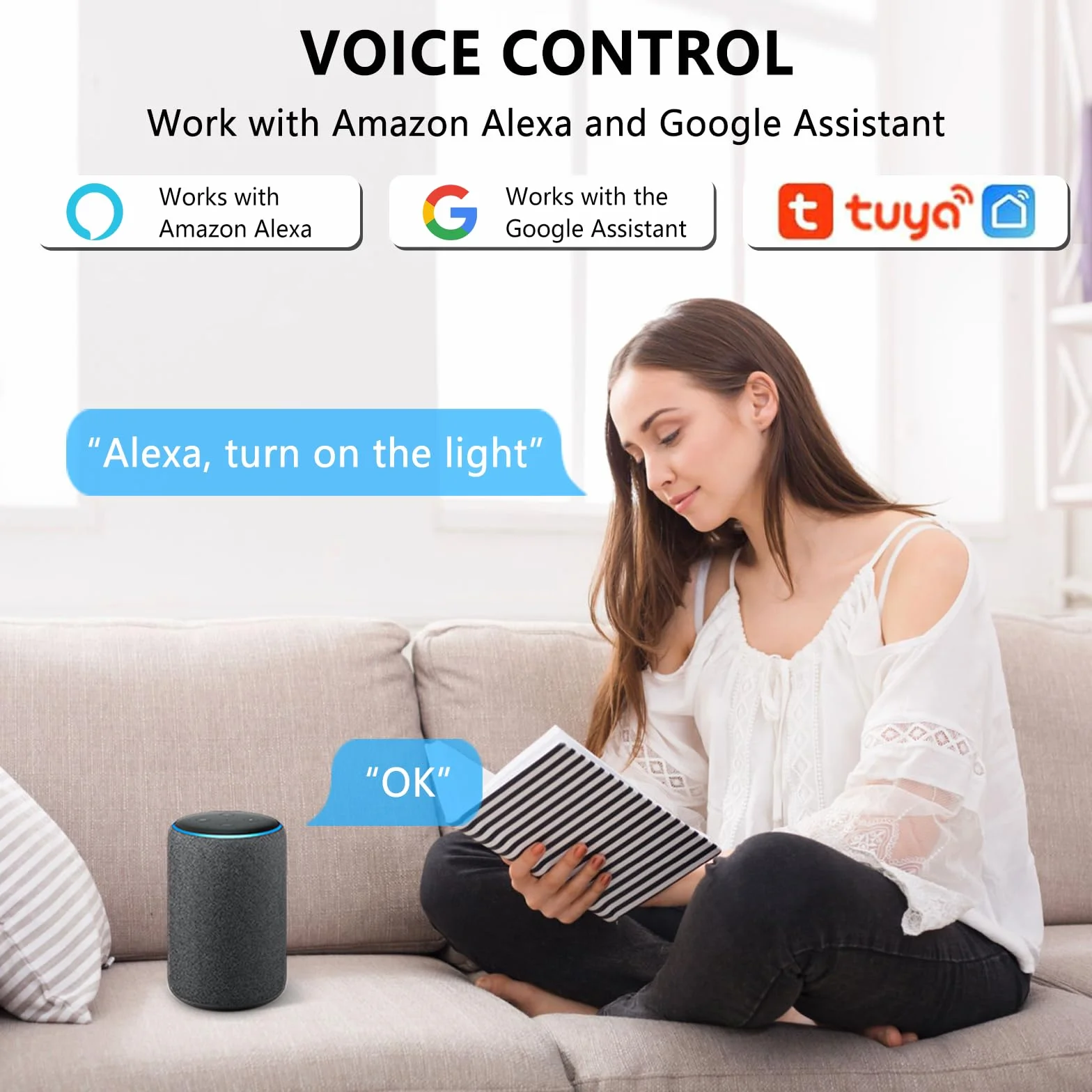 1 sztuka Alexa włącznik światła Smart Home, moduł Wi-Fi, włącznik światła, sterowanie głosem/timer, mini inteligentny przełącznik światła do domu, kompatybilny z Alexa, 1-drożny/2-drożny, wymagany
