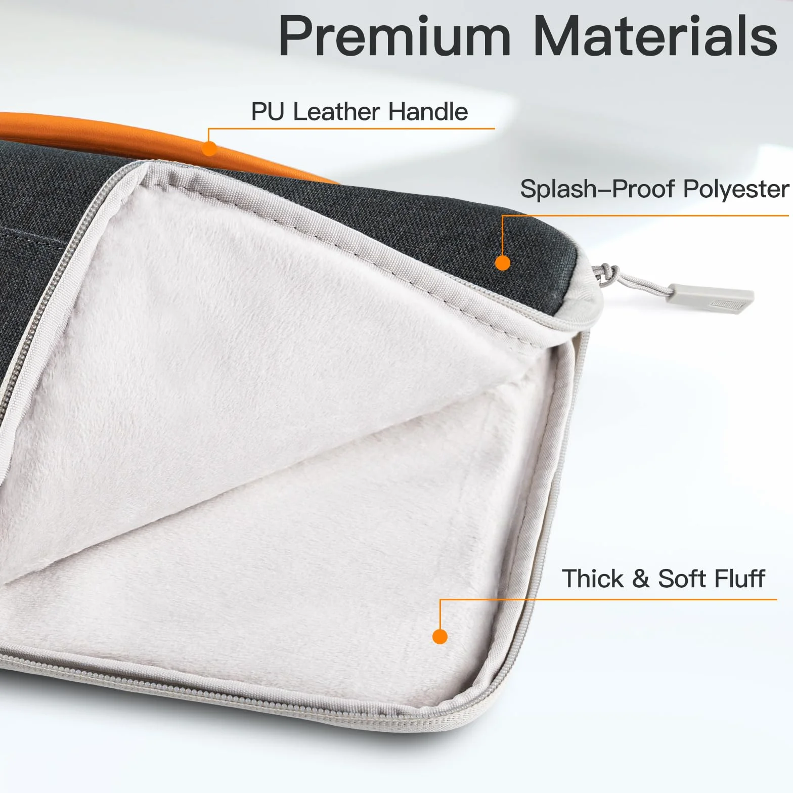 JETech Pokrowiec na Laptopa dla MacBook Neo (A18 Pro), 13-14 Cala MacBook Air/Pro (M1-M5, 2020-2026), 13-13,6 Cala Notebook, Wodoodporny Torba Etui z Uchwytem (Ciemnoszary)