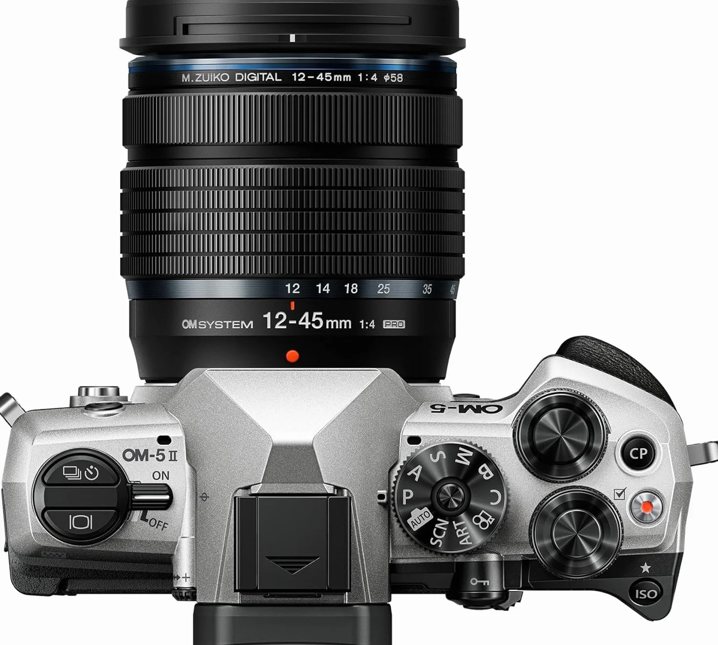 OM SYSTEM OM-5 Mark II Aparat systemowy Mikro Cztery Trzecie z obiektywem M.Zuiko Digital ED 12-45mm PRO, 20-megapikselowy czujnik Live MOS, 5-osiowa stabilizacja obrazu, uszczelnienie IP53
