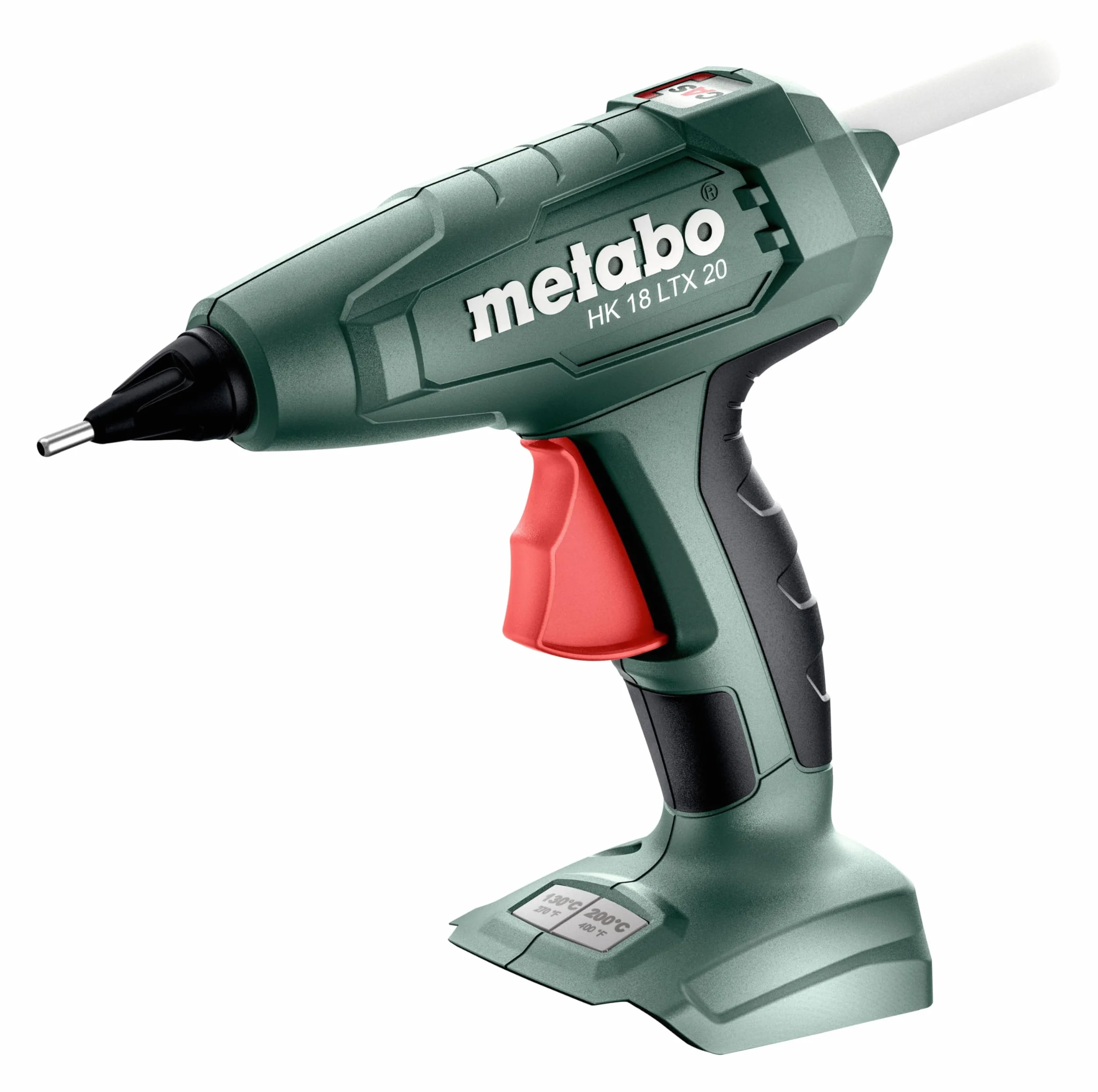 Metabo HK 18 LTX 20 600797850 akumulatorowy pistolet do klejenia na gorąco, 18 V (klej na gorąco, pistolet do klejenia na gorąco z 5 wkładami klejowymi, bez akumulatora + ładowarki)
