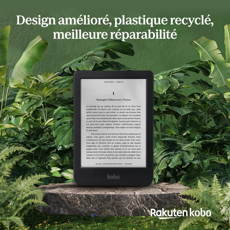 Kobo Jasny BW | eReader | 16" bezdotykowy ekran dotykowy z ComfortLight Pro | Dark Mode Option | Audiobooks | Wodoodporny | 16 GB of Storage | czarny