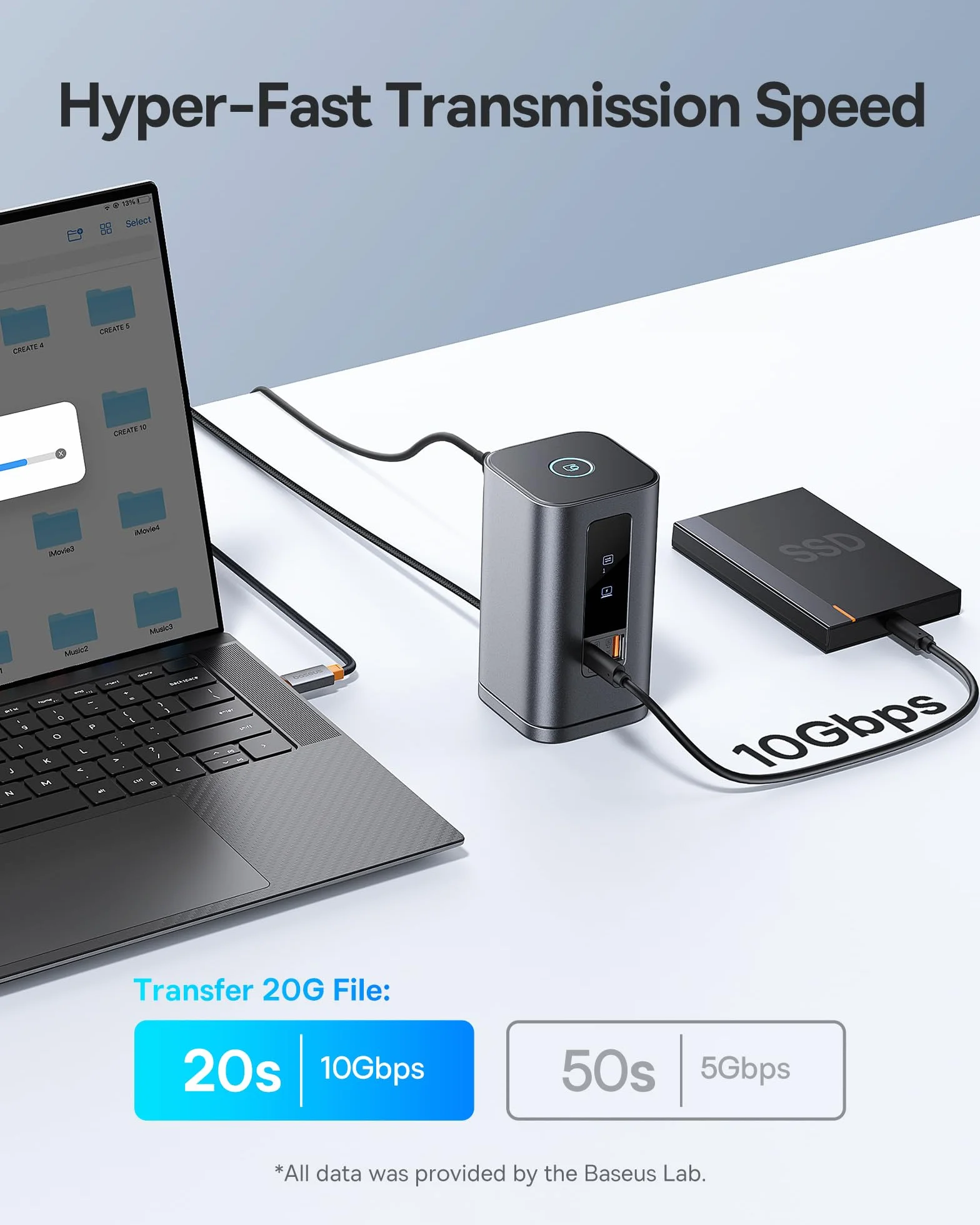Baseus Stacja dokująca Spacemate Series 11 w 1 stacja dokująca 3 monitory z 2 x HDMI 1 x DP 4K @ 60 Hz, 3 x USB-A/C 10 Gb/s, 1 Gbps Ethernet, 100 W PD, kompatybilna z laptopem