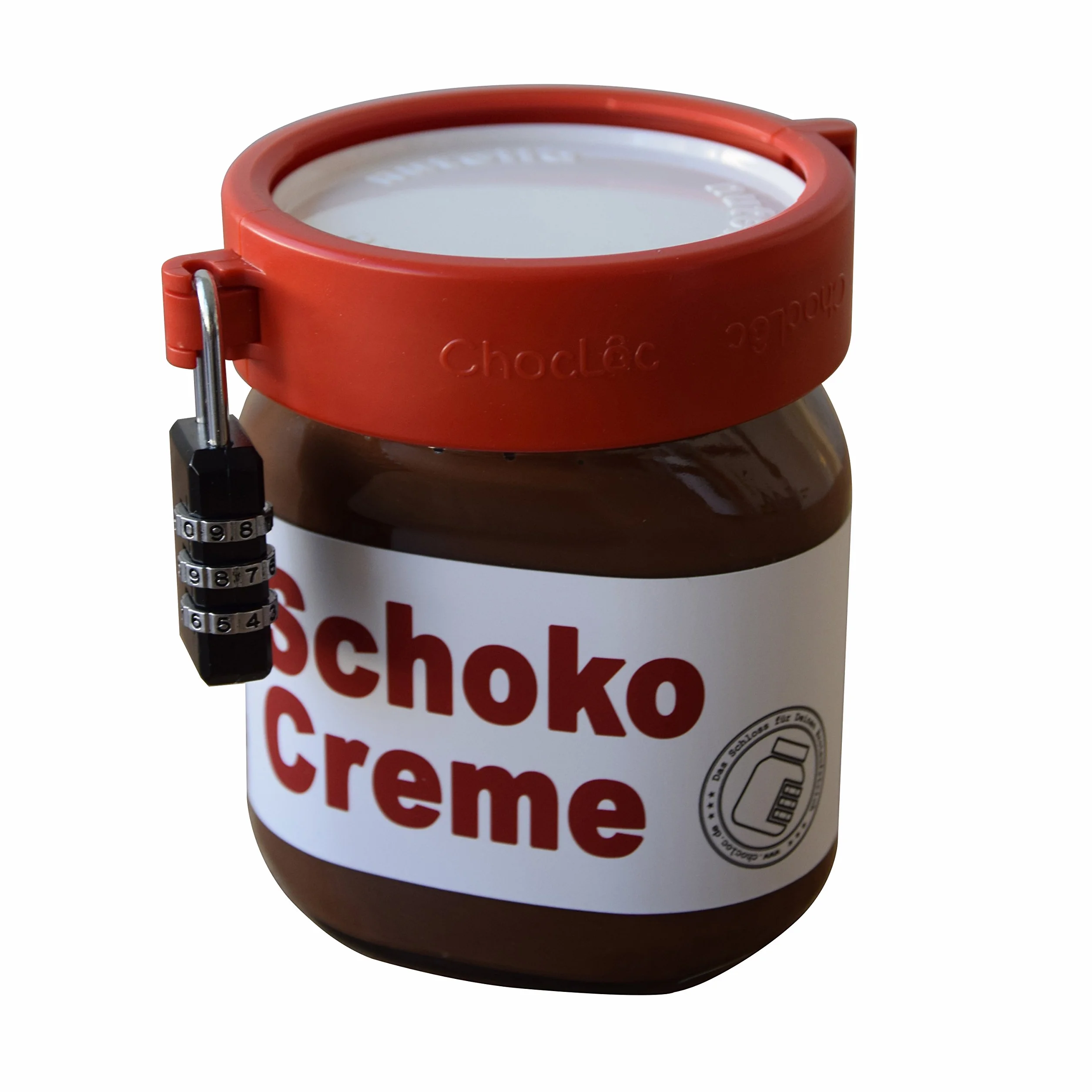 chocloc nakrętka z szyfrem do zamykania produktów do smarowania chleba, takich jak Schokomac, Alnatura, Nutella blokada do Nutelli