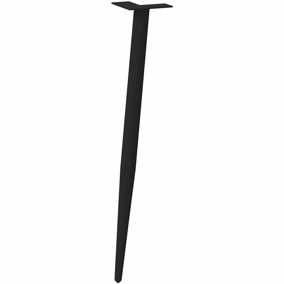 4 stożkowe nogi stołu konsolowego ze stali malowanej proszkowo w kolorze czarnym, 72-73 cm, z regulowanymi nóżkami poziomującymi i wstępnie nawierconymi otworami dla łatwego montażu.
