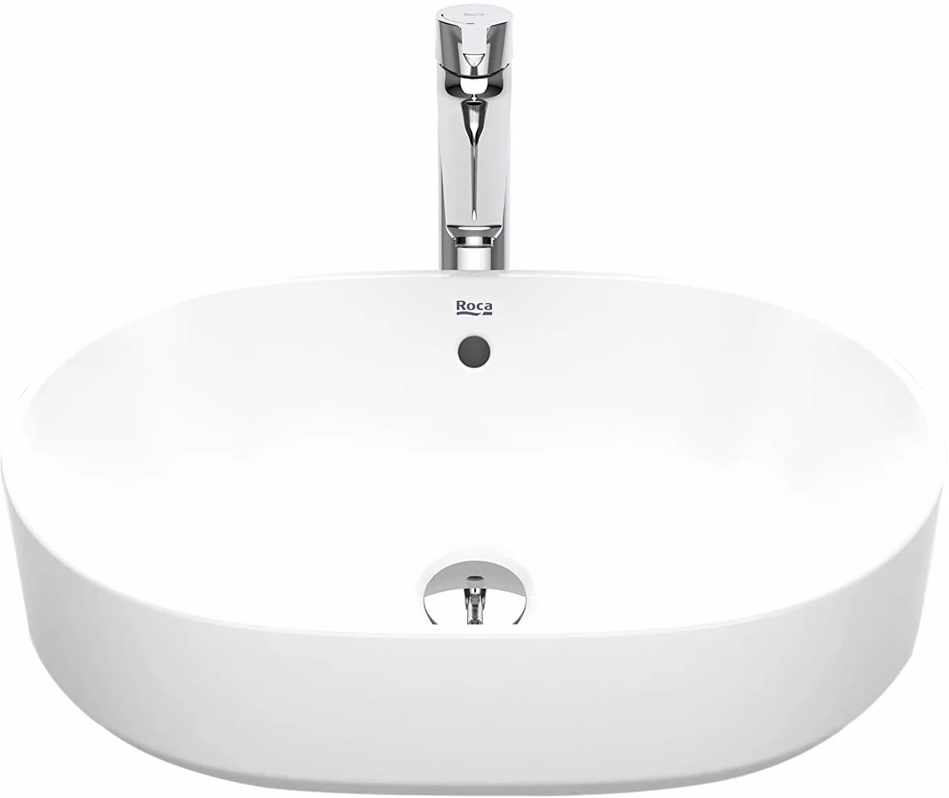 Roca, The Gap, ROUND, umywalka nablatowa, biała, 550 mm x 390 mm x 130 mm, A3270Y1000