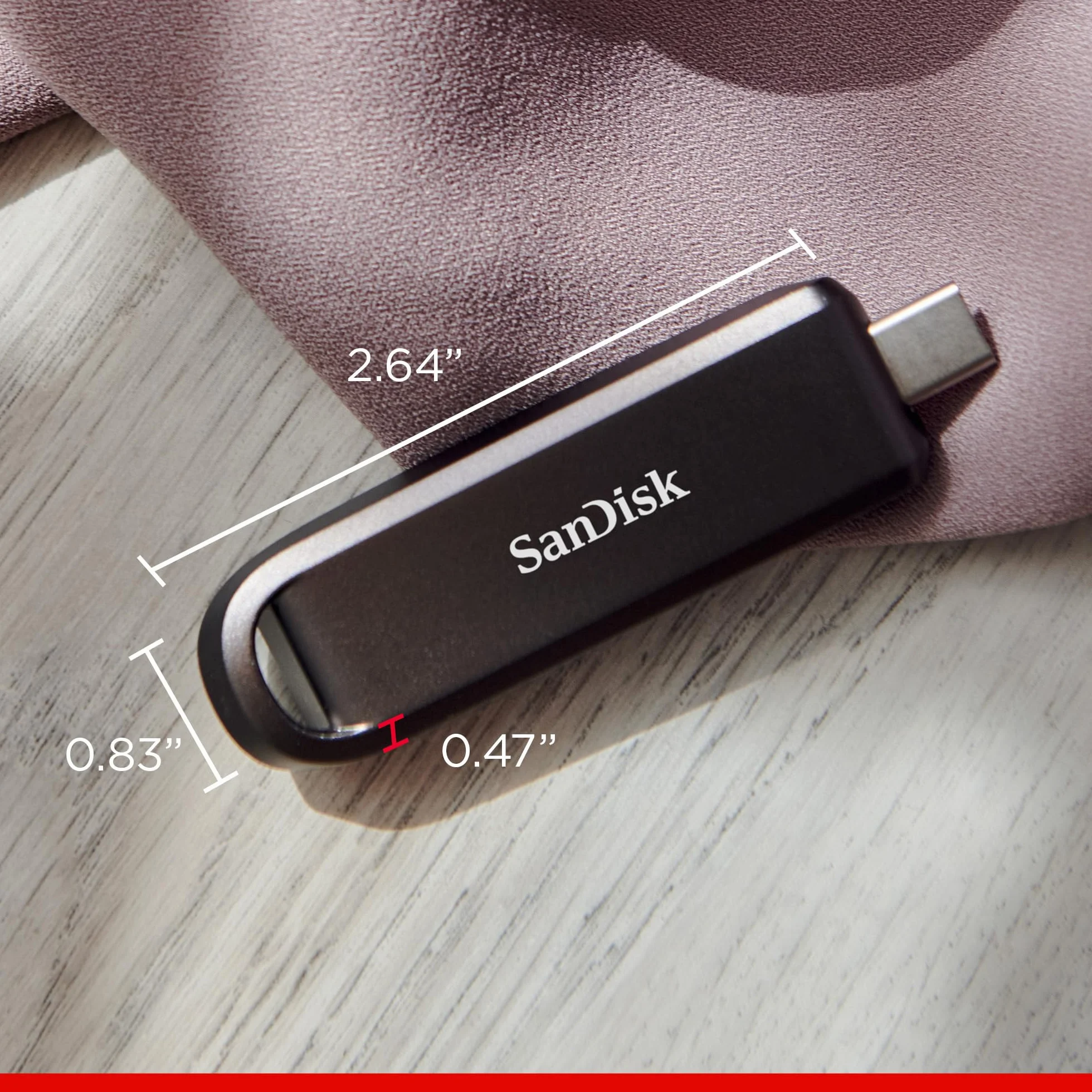 SANDISK Extreme PRO 256 GB High-Performance USB USB-C Dysk flash (prędkości odczytu do 1000 MB/s oraz zapisu do 900 MB/s, RescuePRO Deluxe)