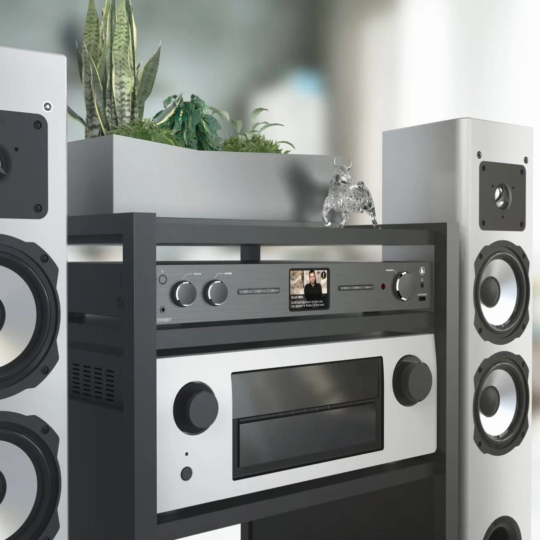 Hama Tuner HiFi DIT2006BT z radiem internetowym, DAB/DAB+, Bluetooth (tuner HiFi z radiem internetowym, radio cyfrowe/FM, Wi-Fi, odbiornik stereo Spotify, pilot zdalnego sterowania, USB/AUX, budzik)