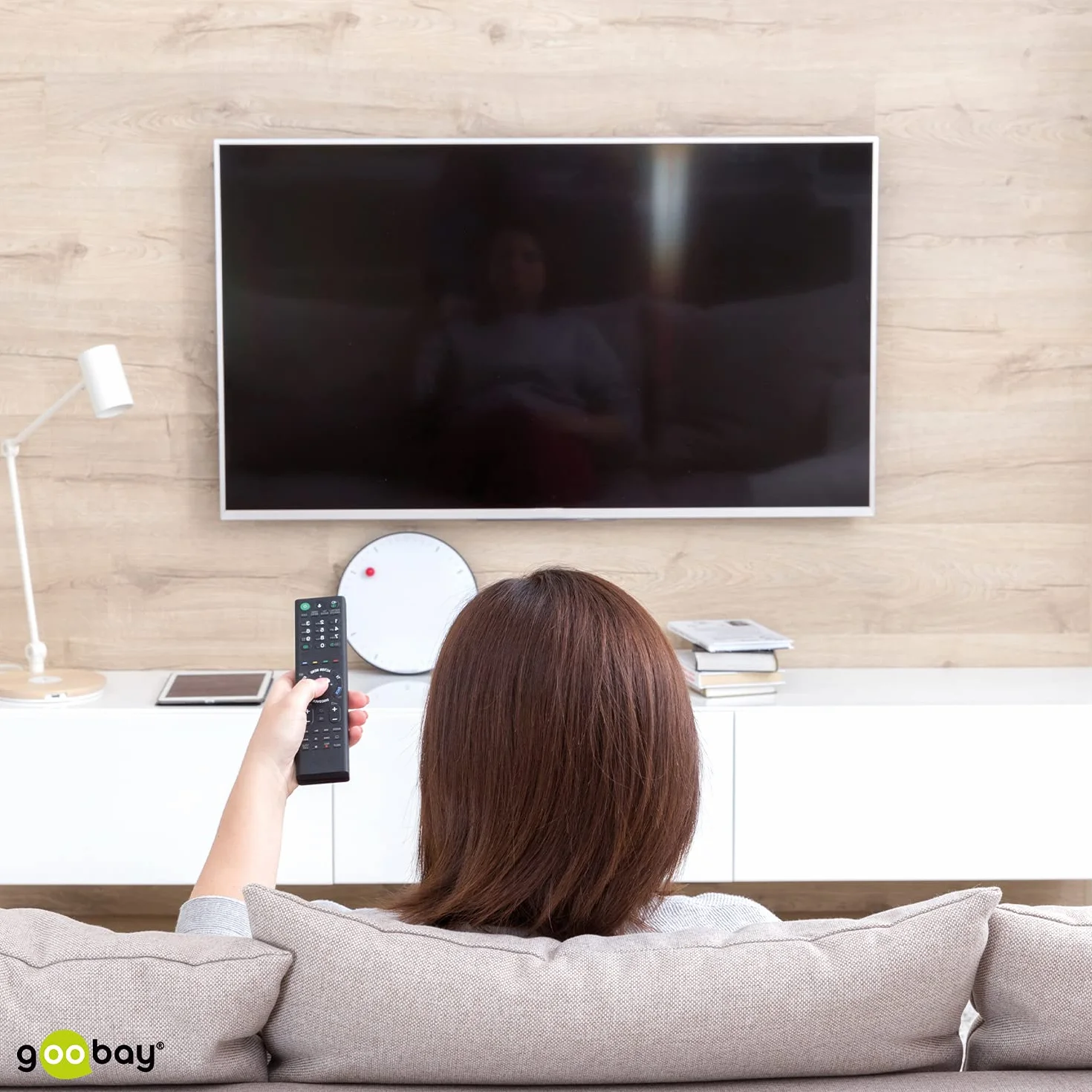 Goobay kabel antenowy koncentryczny SAT 0,5 m F na F podwójny ekranowany biały 80 dB