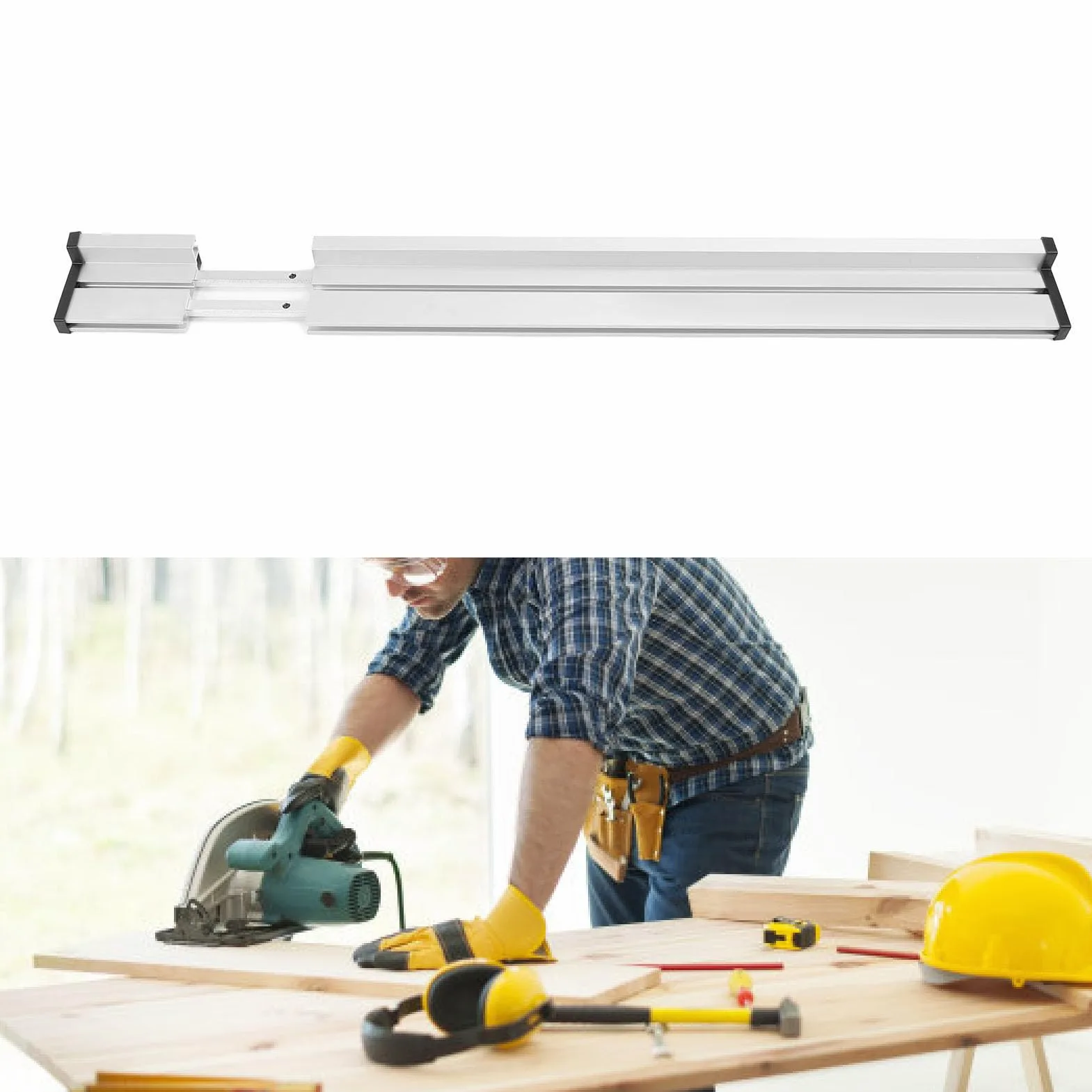 CHICIRIS Prowadnica Ukośna Ogrodzenie ze Stopu Aluminium Trwała, Regulowana długość do Precyzyjnej Obróbki Drewna 700-1060 Mm
