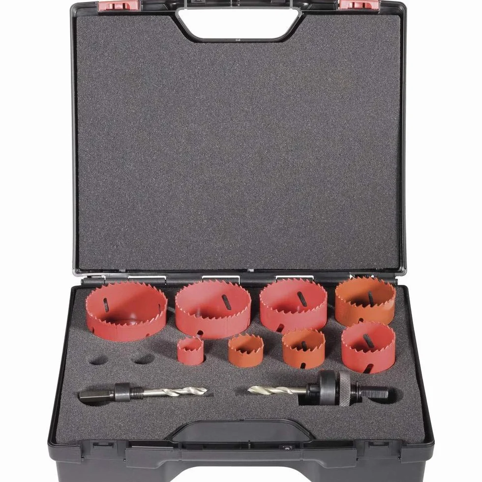 Exact 06100 zestaw pilarek bimetalowych HSS w walizkach z tworzywa sztucznego, 22-68 mm