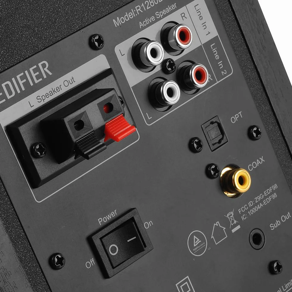 Edifier R1280DBs głośnik regałowy Active Bluetooth - wejście optyczne - dyfuzor monitor studyjny bezprzewodowy 2.0-42 W RMS z subwooferem Line Out - czarny