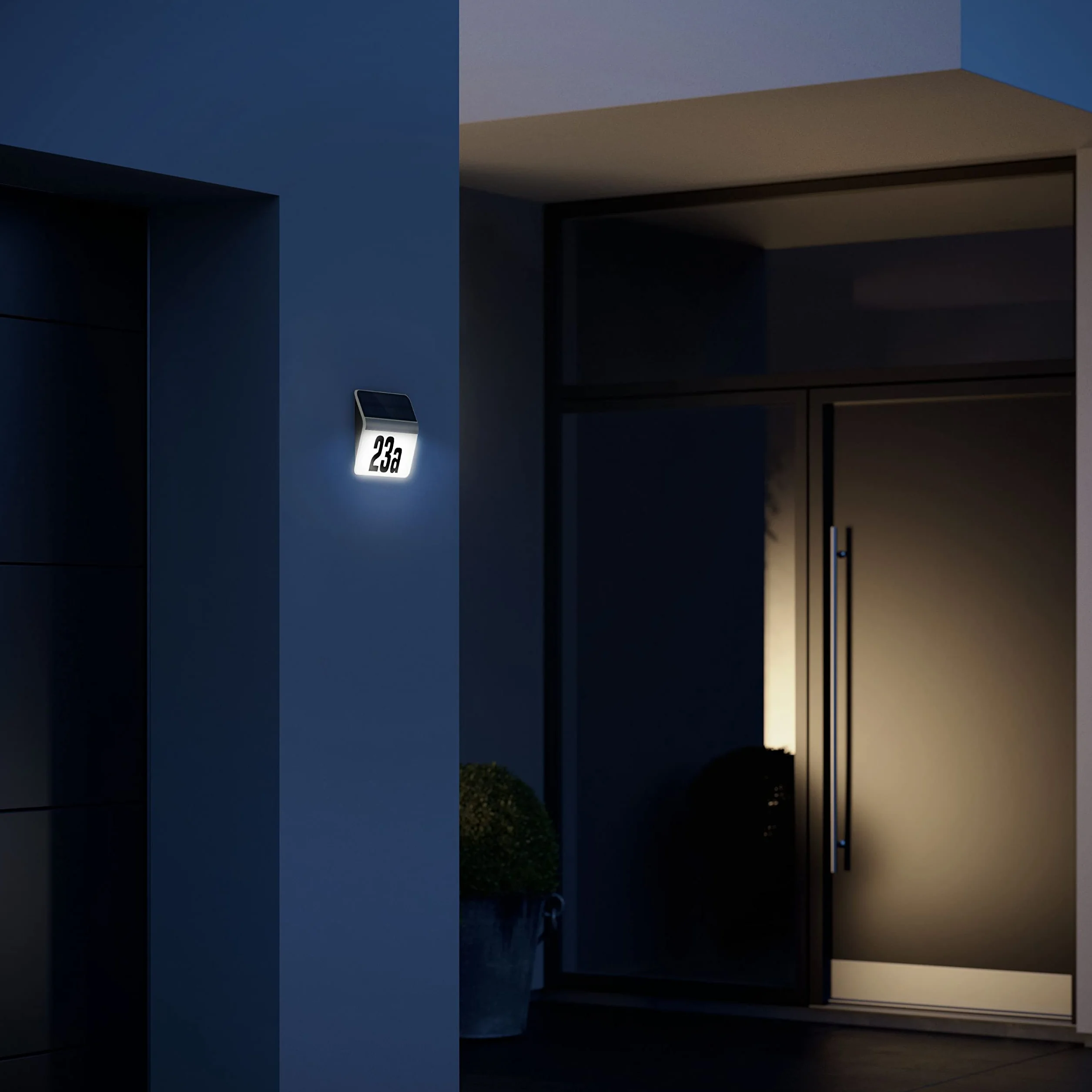 Steinel Lampa solarna LED XSolar LH-N antracytowa, wyłącznik zmierzchowy, bateria LiFe 1100 mAh, z podświetlanym numerem domu