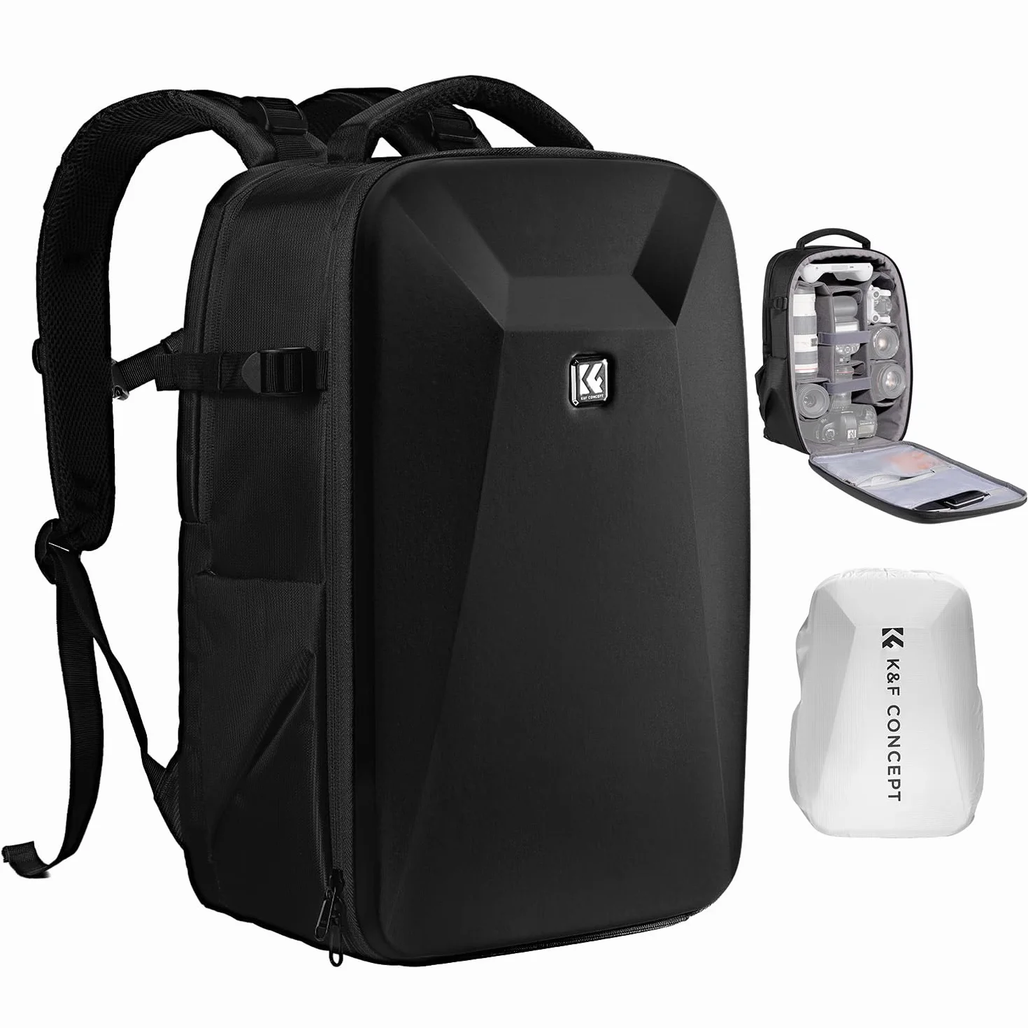 K&F CONCEPT Wodoodporny plecak na zdjęcia 15,6" Kieszeń na laptopa twarda torba na aparat