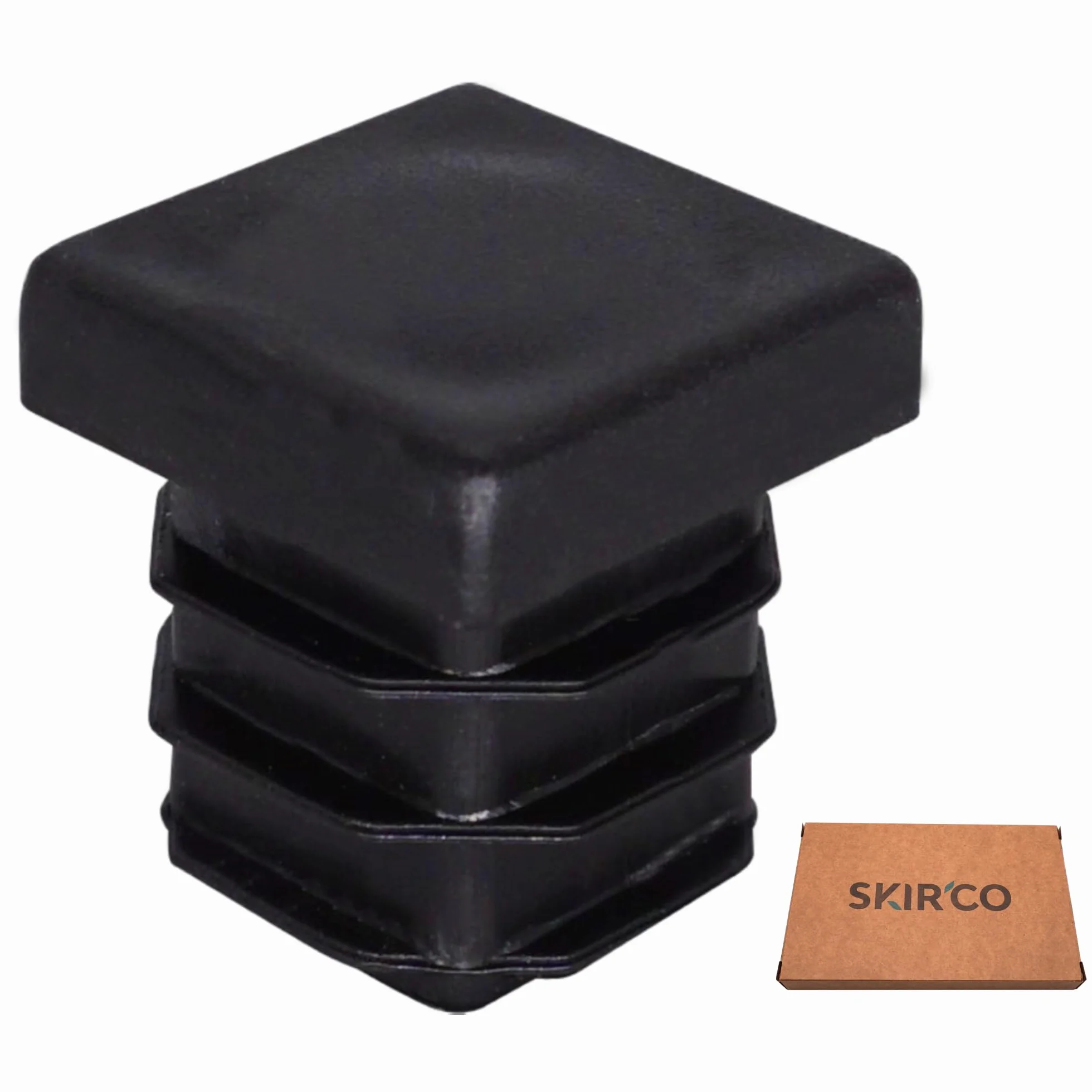SKIR'CO (40 Szt.) Zatyczki Plastikowe Kwadratowe 18 x 18 mm, Zaślepki Rur Matowych, Wkładki Rur Kwadratowych, Zatyczki Słupków Ogrodzeniowych, Czarny RAL 9005