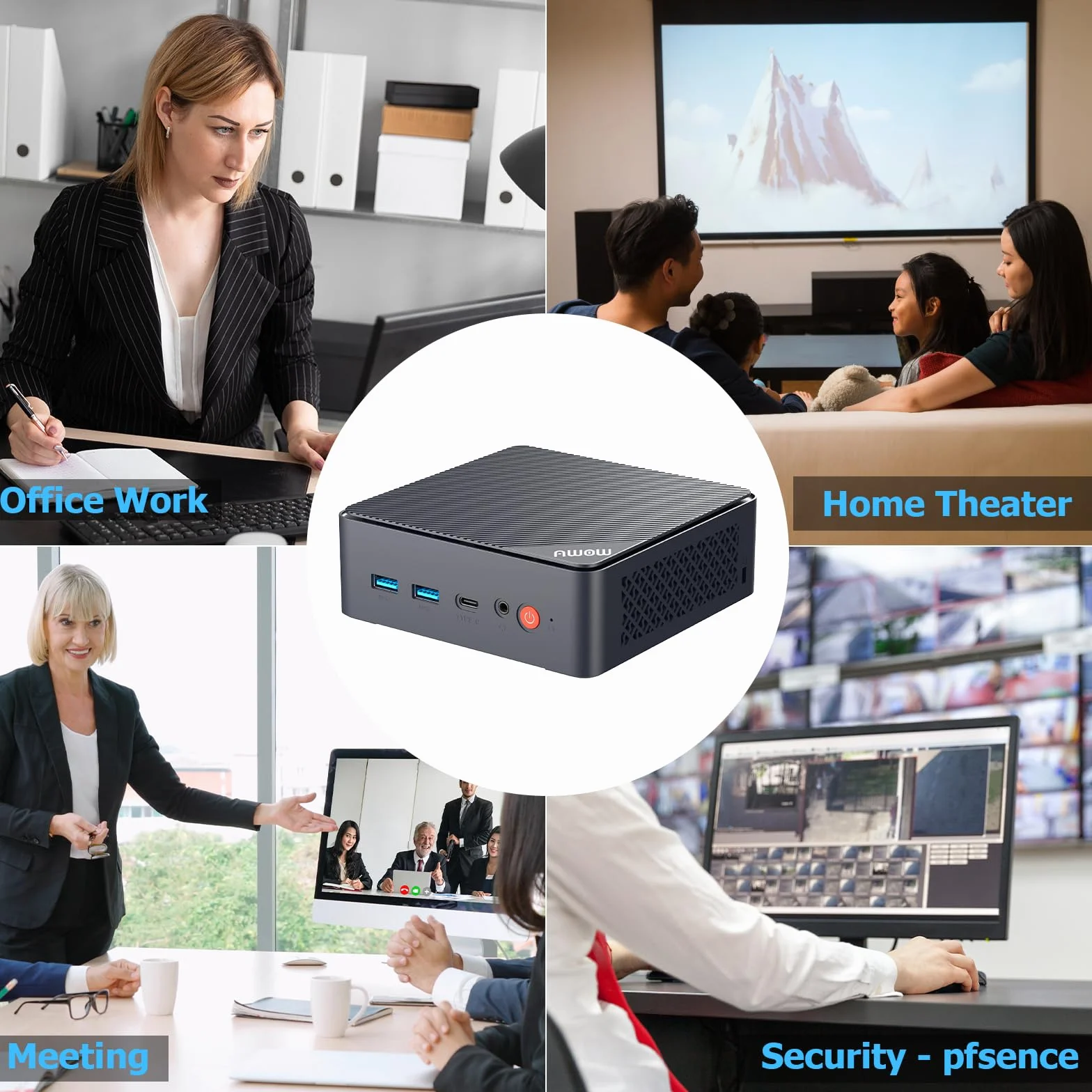 AWOW Mini PC W-11 Pro Twin Lake-N N150 Quad Core 3.60 GHz 16 GB DDR4 512 GB SSD Dual Display HDMI DP 4K@60 Hz Dual RJ45 Gigabit Ethernet