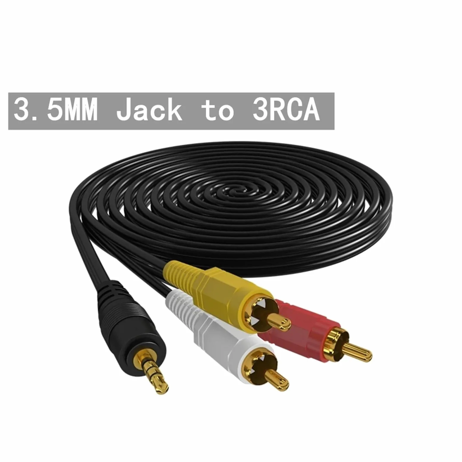 Kabel Audio-wideo 3,5 Mm Do 3RCA Do 3RCA 3,5 Mm Do 2RCA Do 2RCA Pozłacany Kabel AV Do Wzmacniacza Telewizyjnego Głośnik Kina Domowego(3.5mm to 3RCA,9.2m)