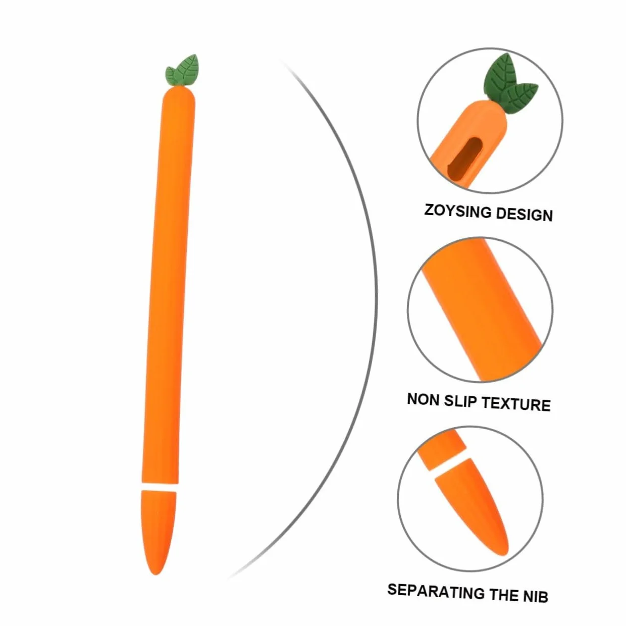 Silikonowa Osłona Rysik Kształcie Marchewki Etui Kompatybilna z Pencil