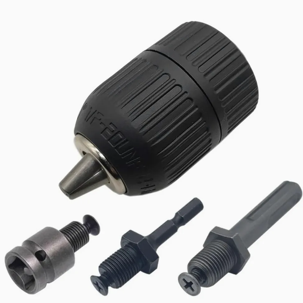 4 szt. Zestaw konwerterów uchwytów wiertarskich bez klucza - gwint 1/2"-20UNF, adapter szybkiej wymiany 2-13 mm do chwytu SDS-Plus i 1/4" sześciokątny