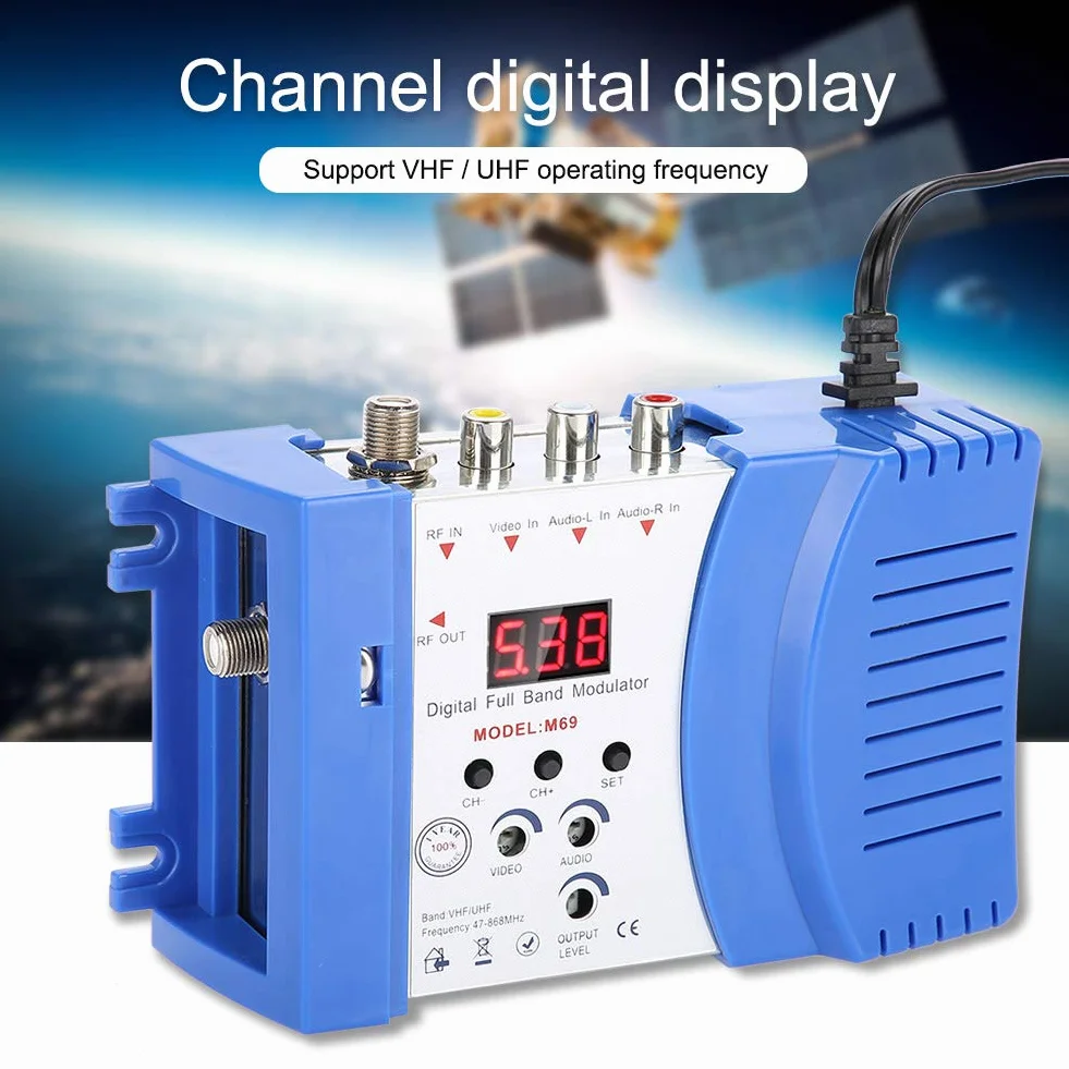 RF Modulator RF AV-RF AV-TV konwerter kompaktowy modulator RF Audio Video VHF UHF 110-240 V (wtyczka EU)