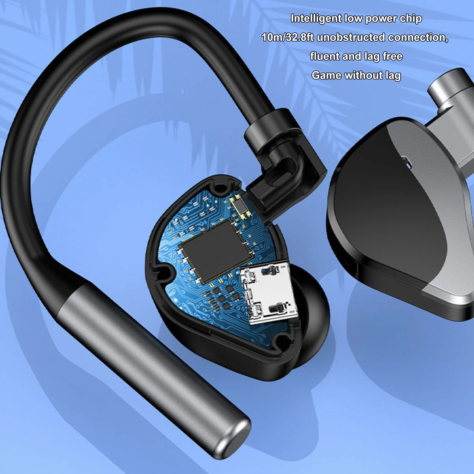 Zestaw słuchawkowy Bluetooth z redukcją szumów i mikrofonem kompatybilny z iOS i Android