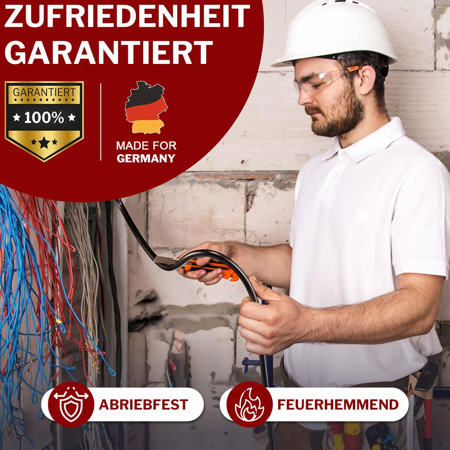 MAS Premium Przewód węża z tworzywa sztucznego H05VV-F 2, 3, 4 lub 5 x 0,75; x1; x1,5 lub x2,5 elastyczny przewód, kabel do urządzeń (H05VV-F 4G1,5SW, 30 m)