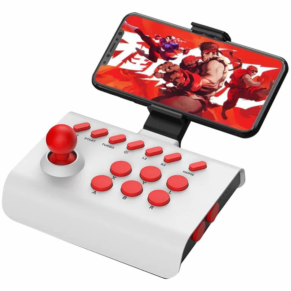 MayHei Arcade Fight Stick Joystick kontroler do PS4 PS3 PC Android iOS czarno-czerwony