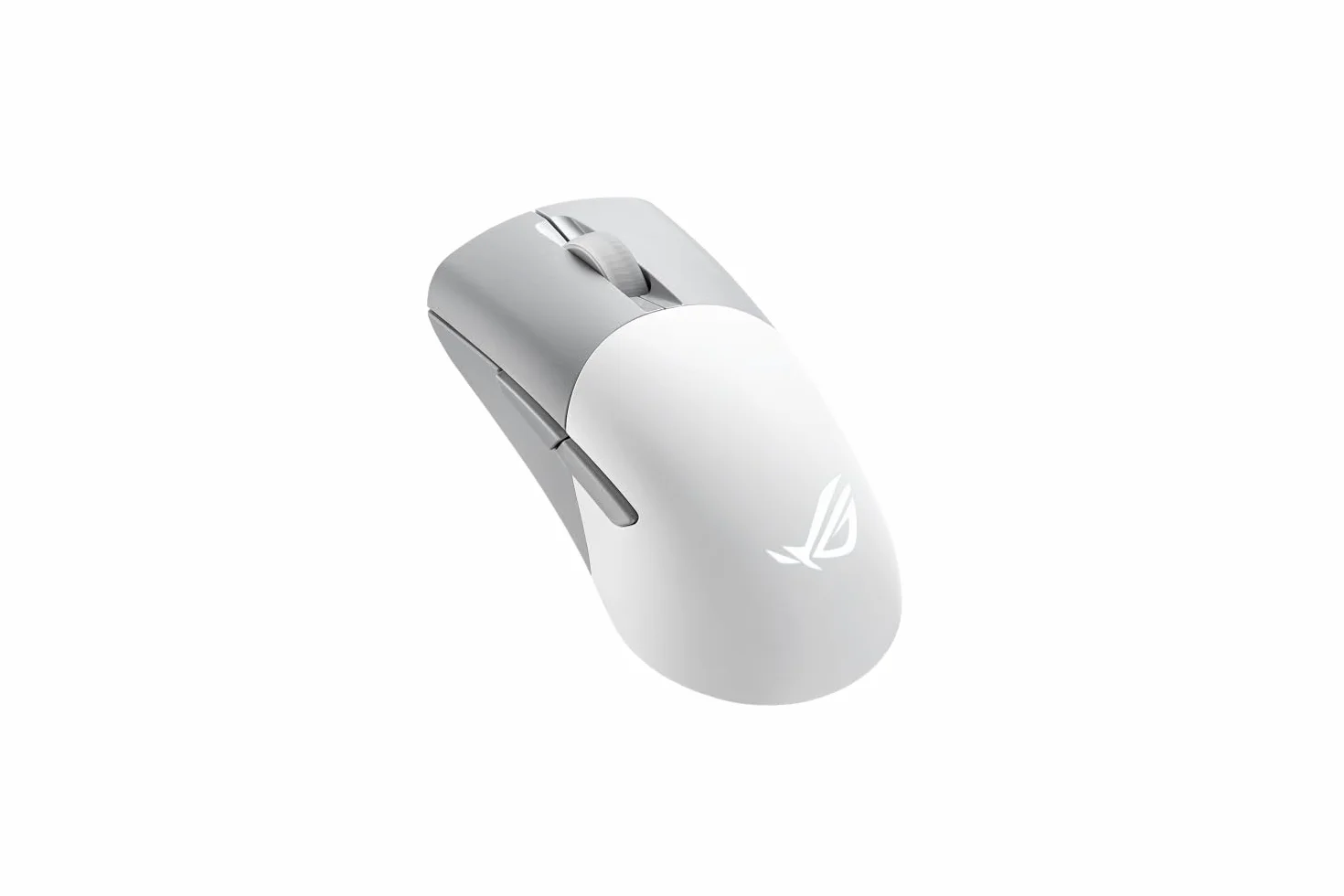 Asus ROG Keris Bezprzewodowa mysz do gier AimPoint, łączność trójtrybowa (2,4 GHz RF, Bluetooth, przewodowa), czujnik 36000 DPI, 5 programowalnych przycisków, ROG SpeedNova, wymienne przełączniki, kabel Paracord, biała